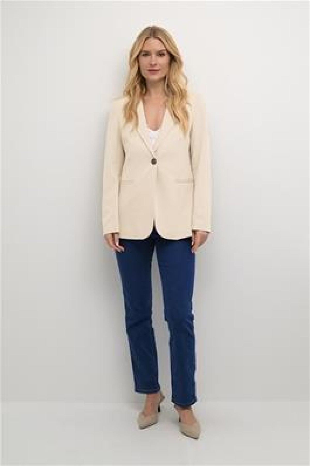 BLAZER / TWO COLORS BLUE AND BEIGE