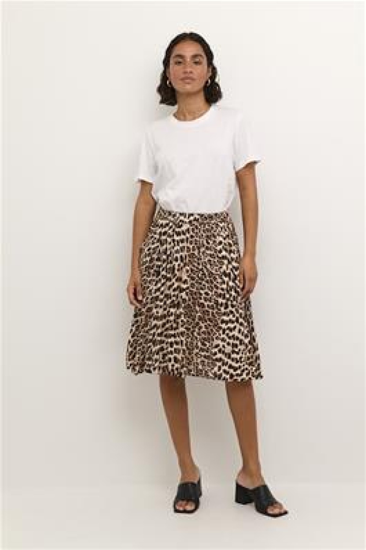LEOPARD SKIRT WITH POCKETS AND ELASTIC WAIST
