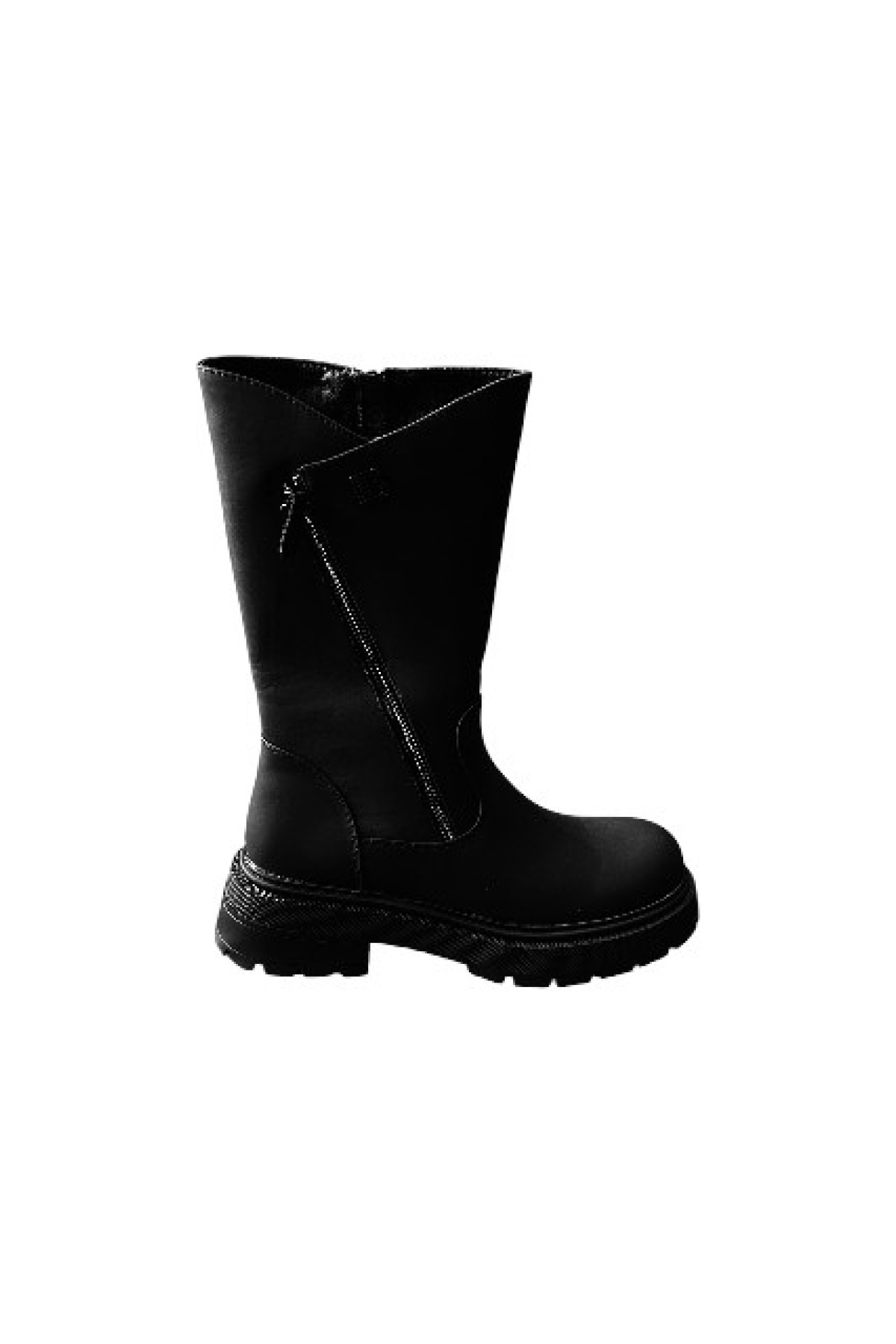 ΑΝΑTOMIC MAT LEATHER ANKLE BOOTS WITH ZIPPER