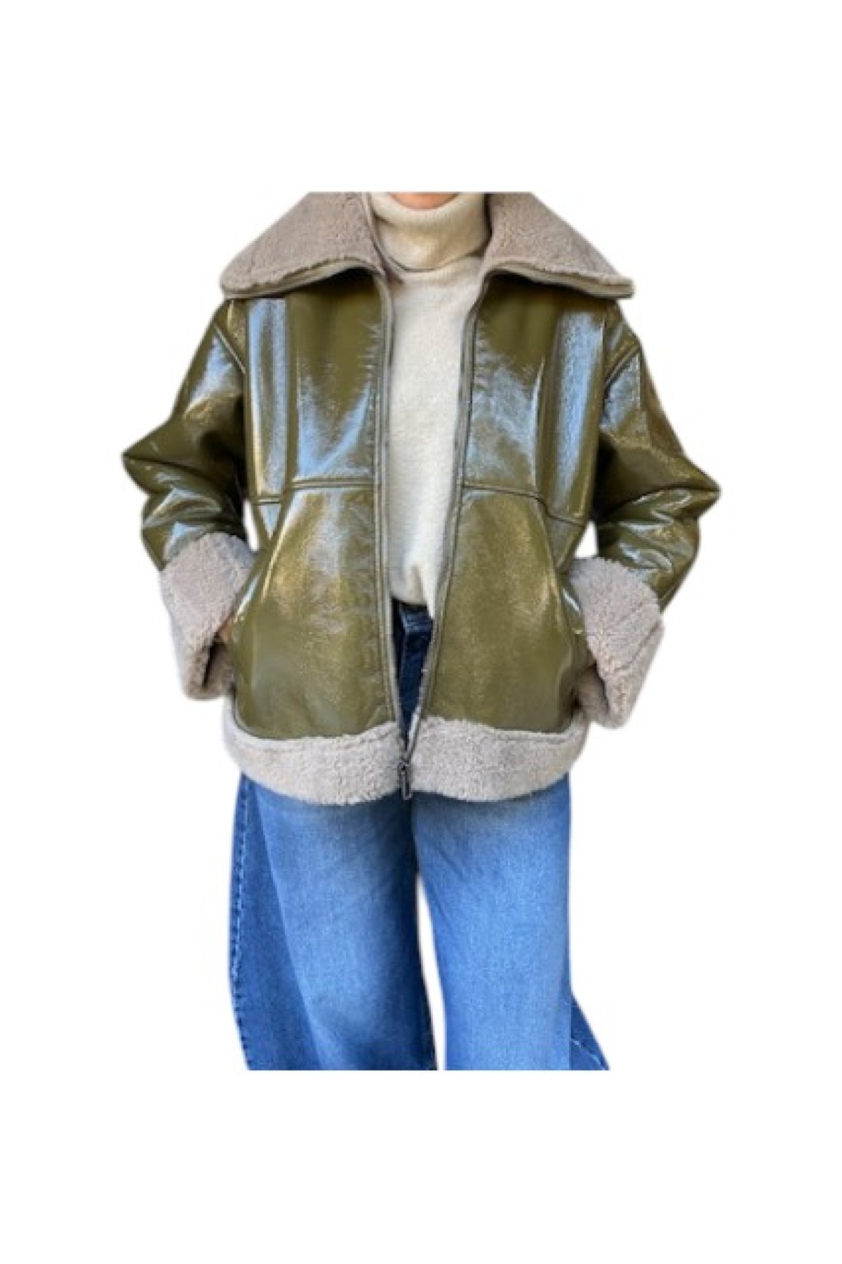 JACKET ΑΠΟ ΟΙΚΟΛΟΓΙΚΗ ΔΕΡΜΑ ΚΑΙ ΓΟΥΝΑ