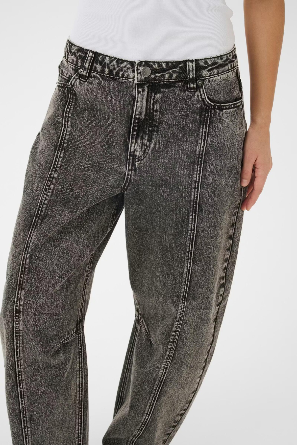 Γκρι barrel jeans