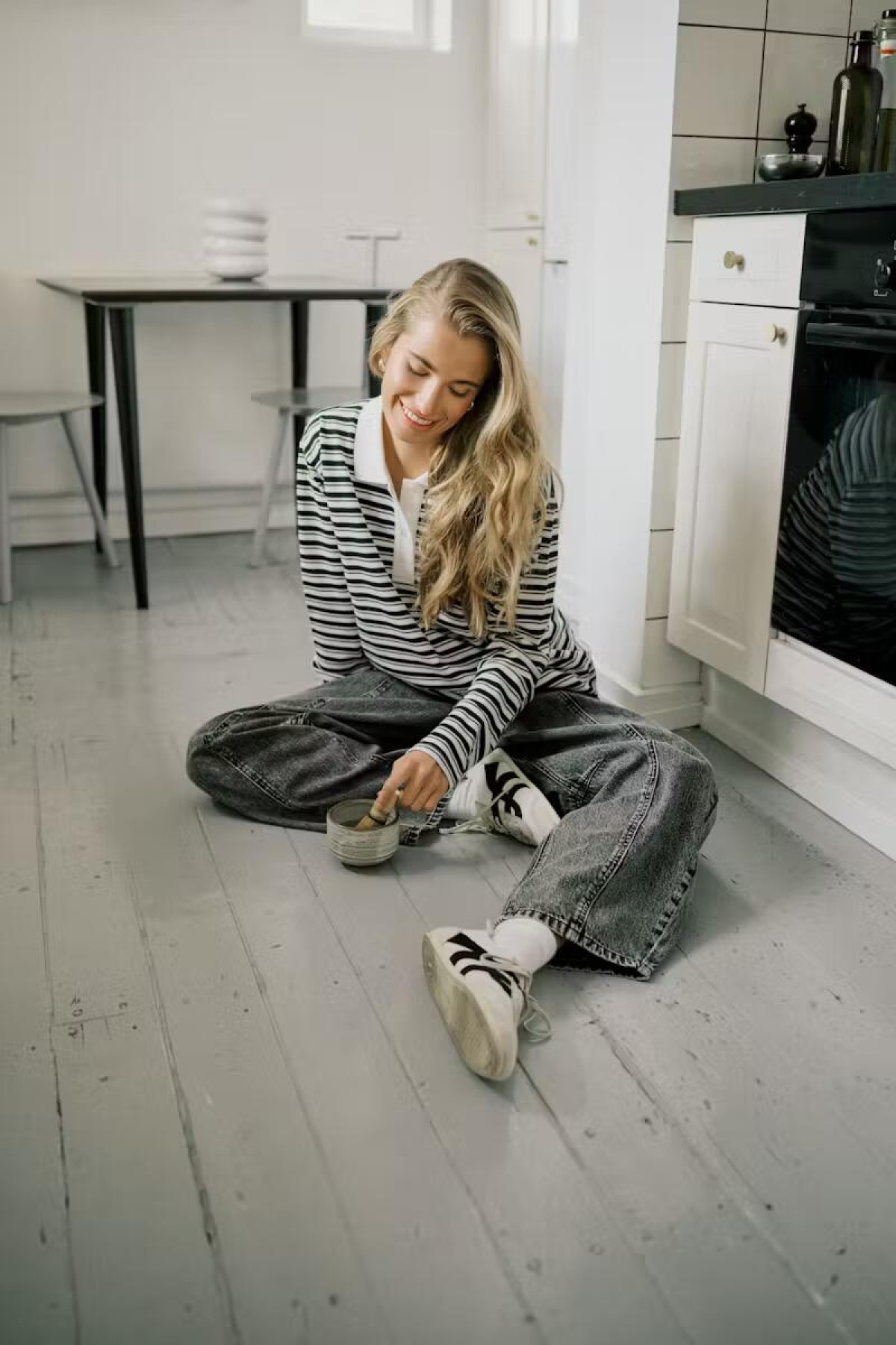 Γκρι barrel jeans