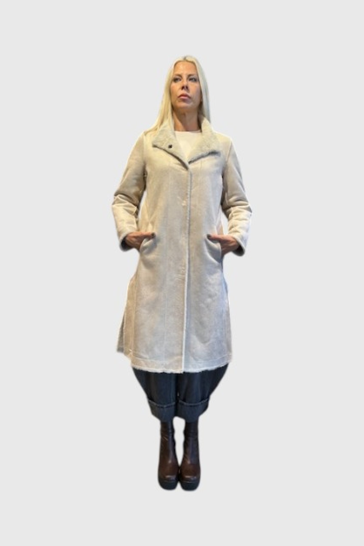 MOUTON COAT. THREE COLORS, BEIGE, GRAY & BLACK