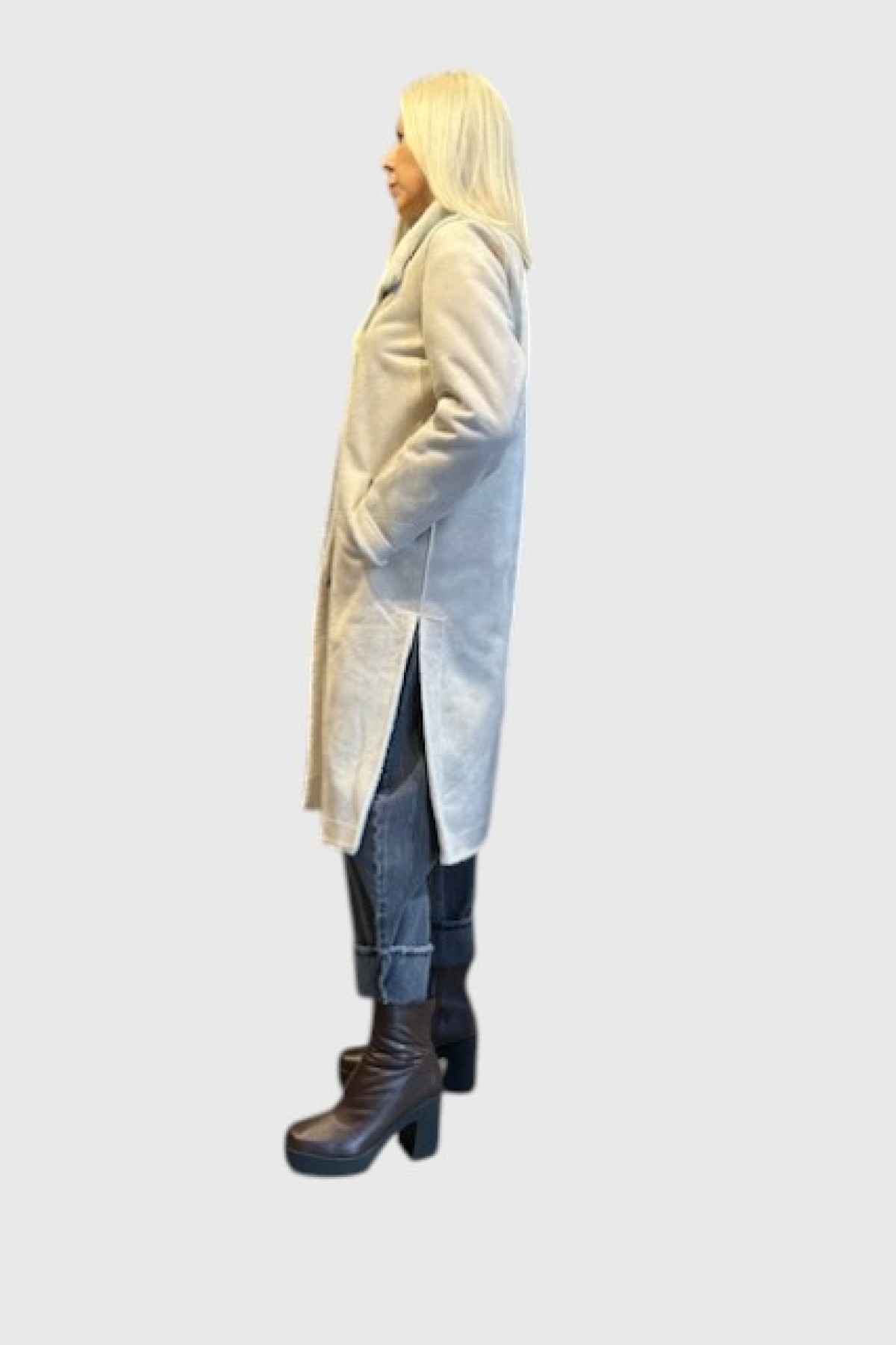 MOUTON COAT. THREE COLORS, BEIGE, GRAY & BLACK