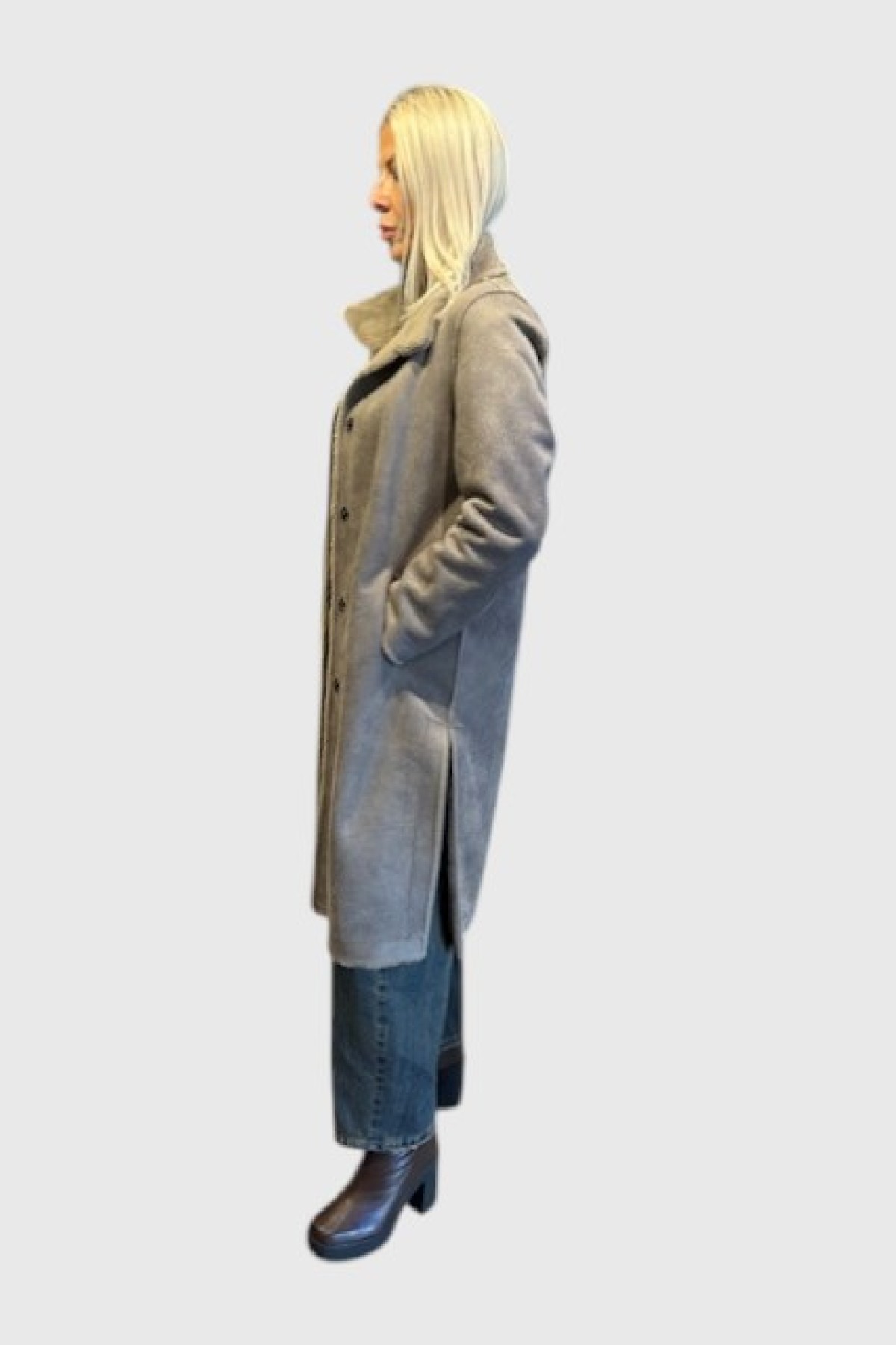 MOUTON COAT. THREE COLORS, BEIGE, GRAY & BLACK
