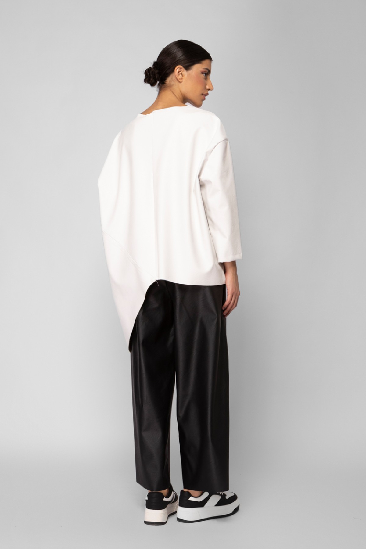 ASYMMETRIC BLOUSE FROM ECO LEATHER