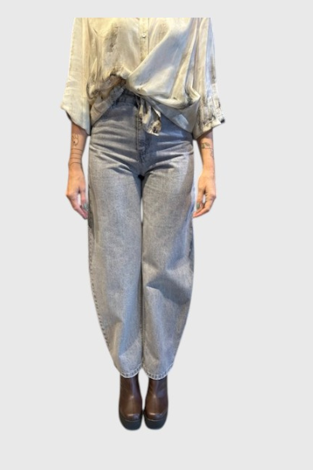 JEANS ΠΑΝΤΕΛΟΝΙ ΣΕ ΓΚΡΙ ΑΠΟΧΡΩΣΗ