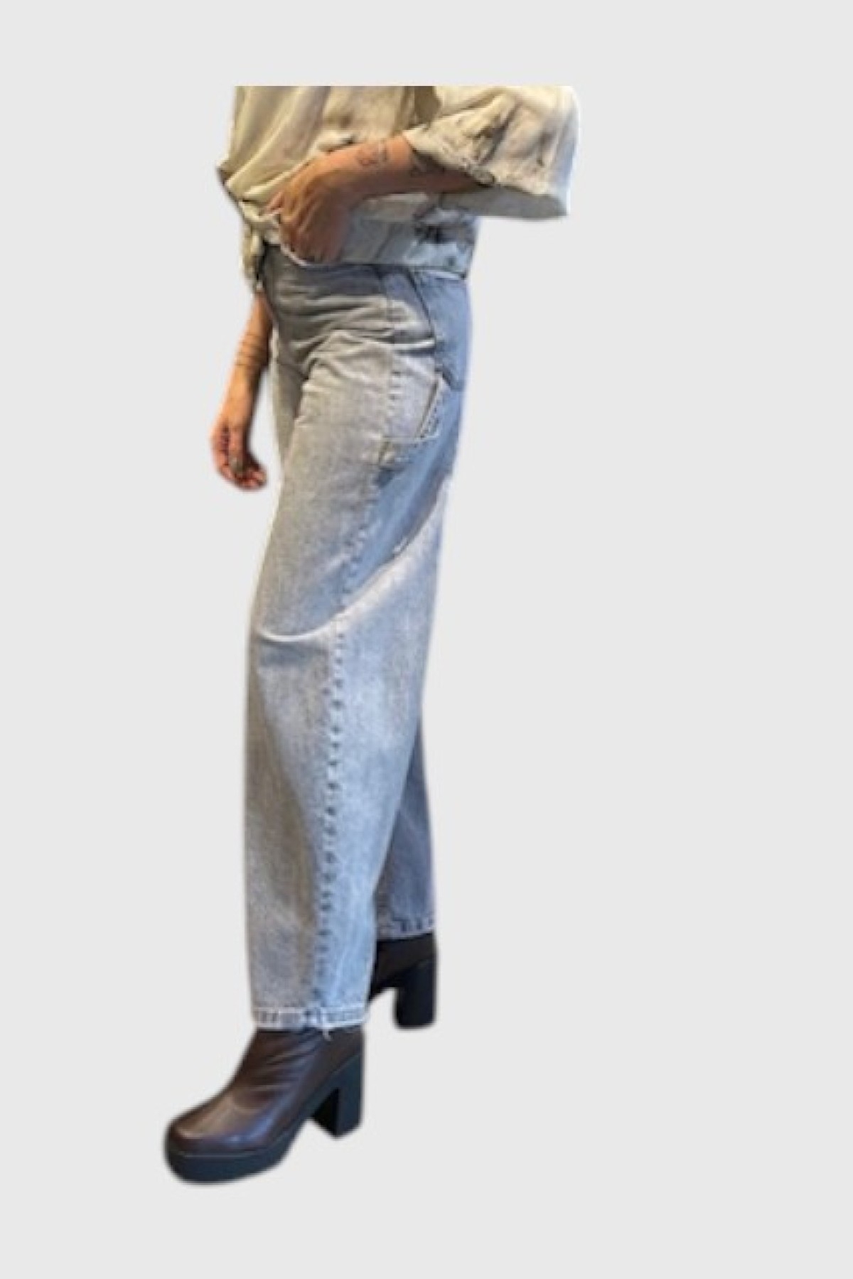JEANS ΠΑΝΤΕΛΟΝΙ ΣΕ ΓΚΡΙ ΑΠΟΧΡΩΣΗ