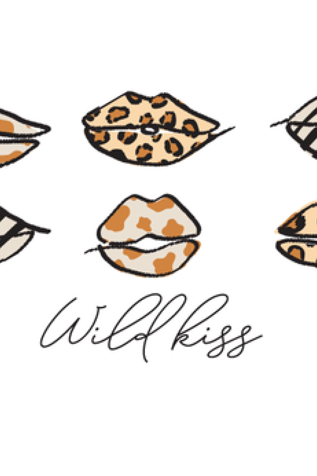 White cotton T-shirt featuring a lips print. Two colors