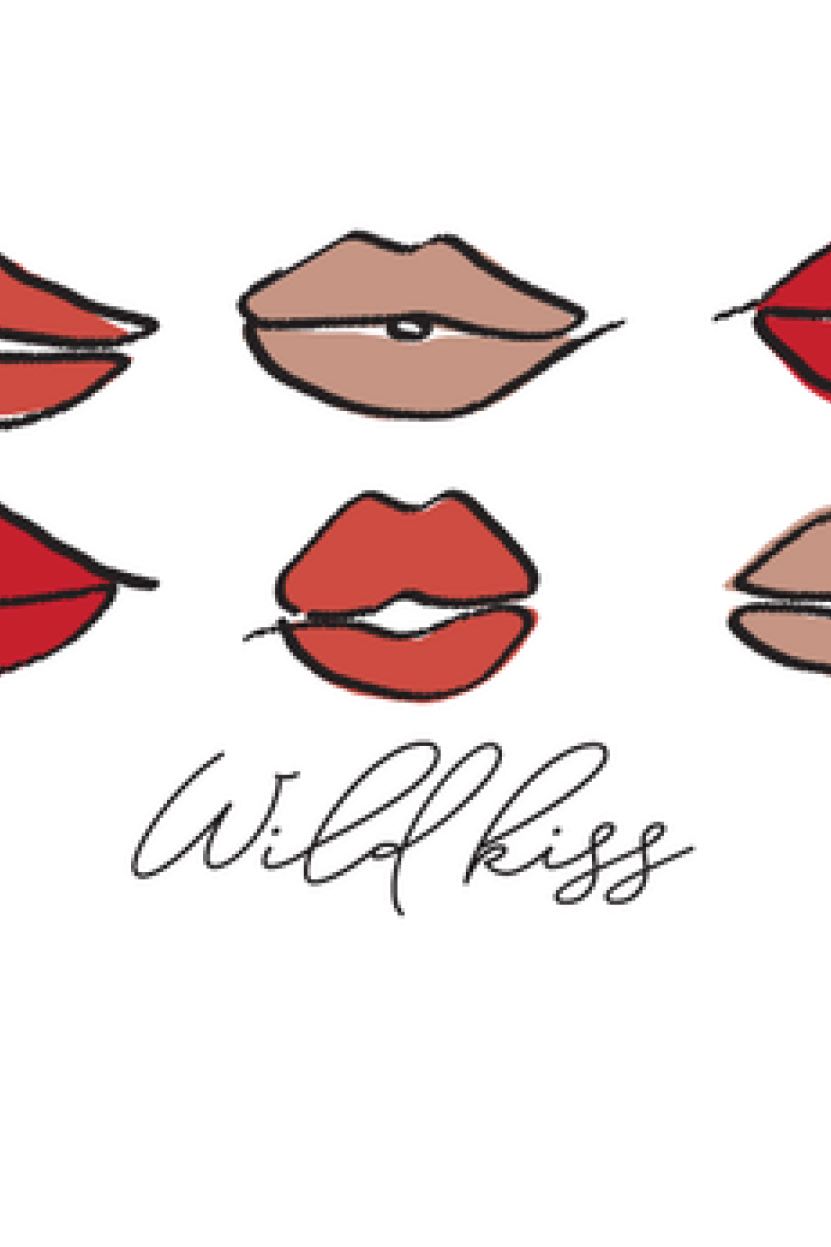 White cotton T-shirt featuring a lips print. Two colors