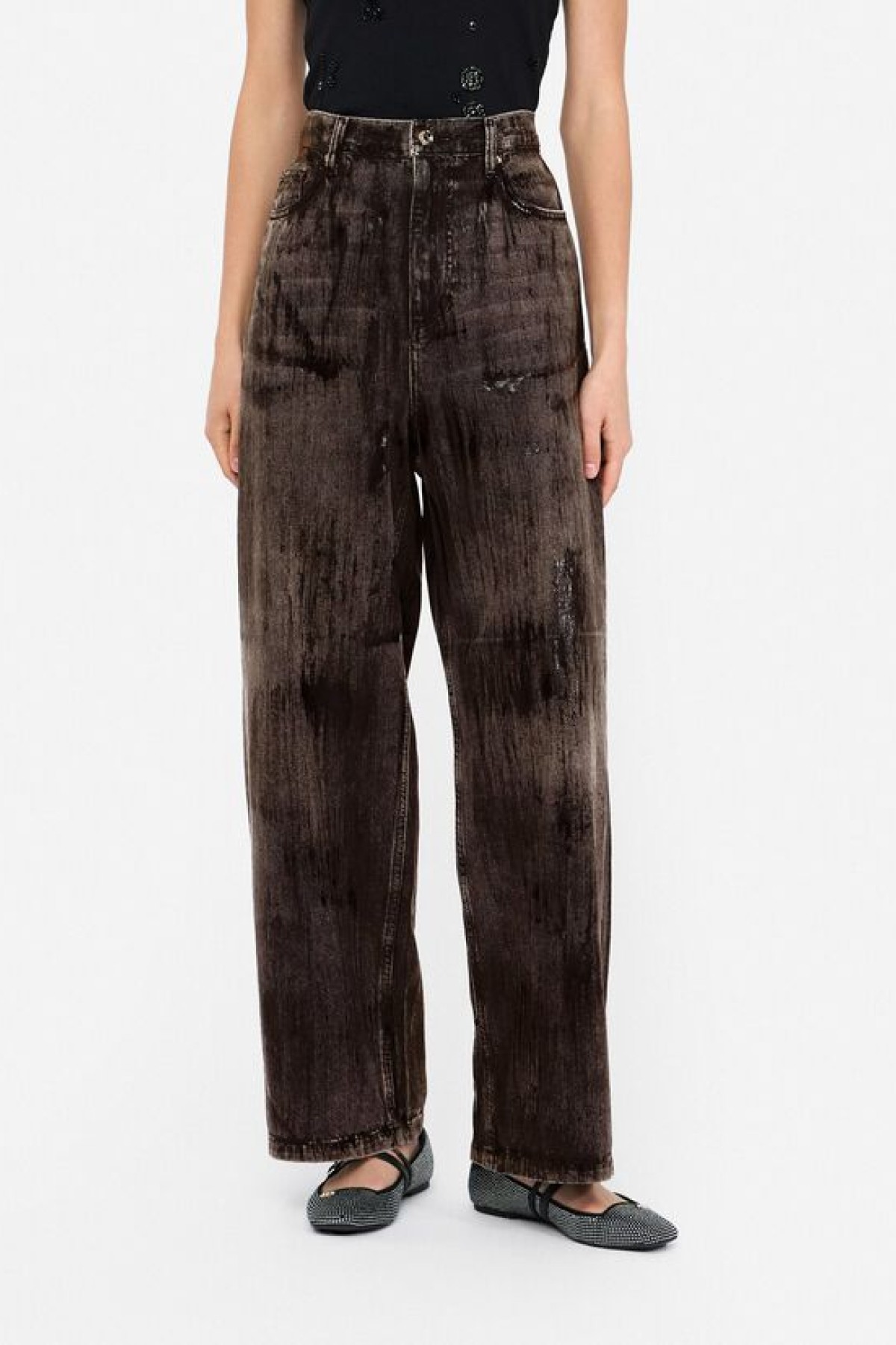 ΚΑΦΕ ΨΗΛΟΜΕΣΟ FLARED JEANS