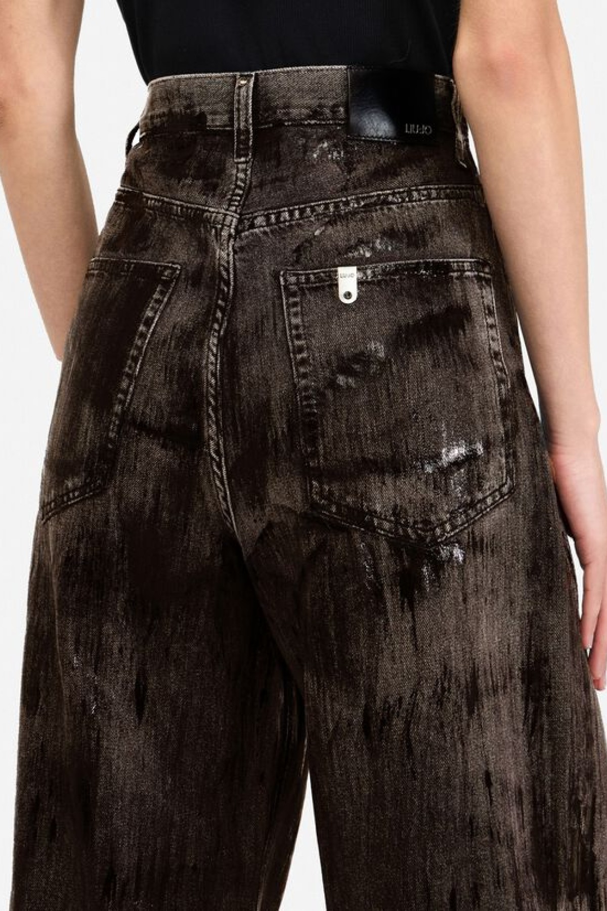 ΚΑΦΕ ΨΗΛΟΜΕΣΟ FLARED JEANS