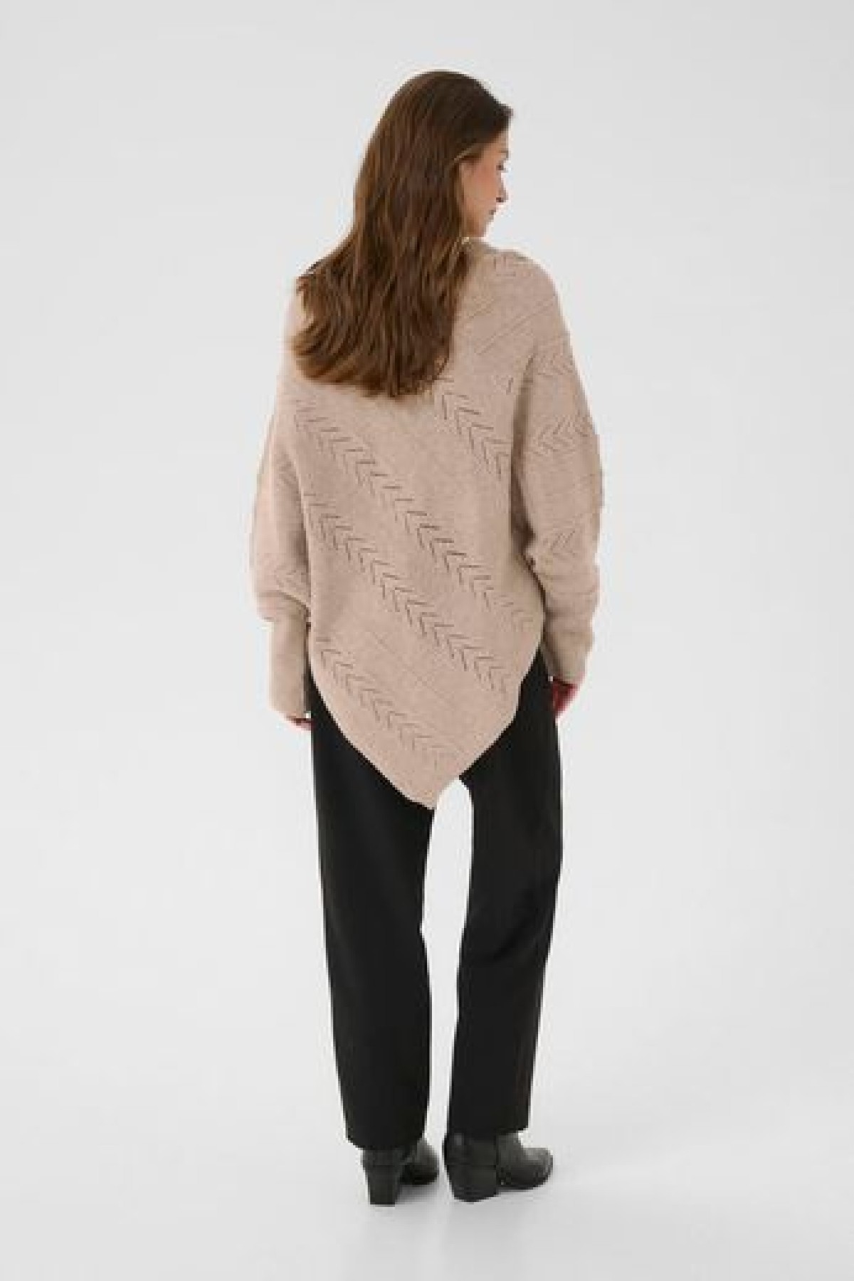 KNIT PONCHO SWEATER ,V-NECKLINE