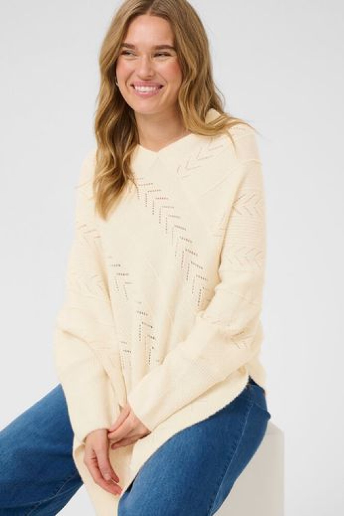 KNIT PONCHO SWEATER ,V-NECKLINE