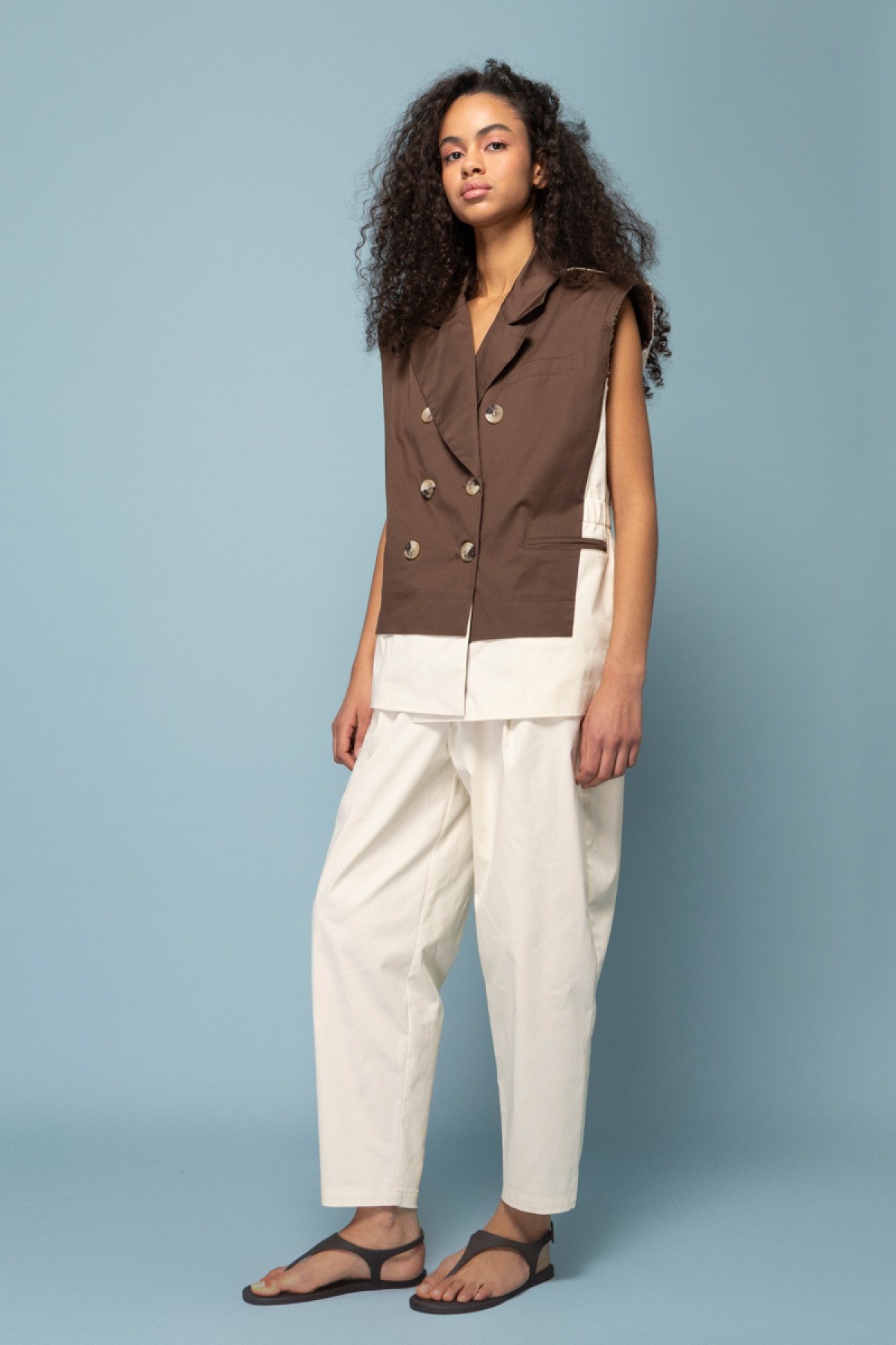 Oversized δίχρωμο γιλέκο