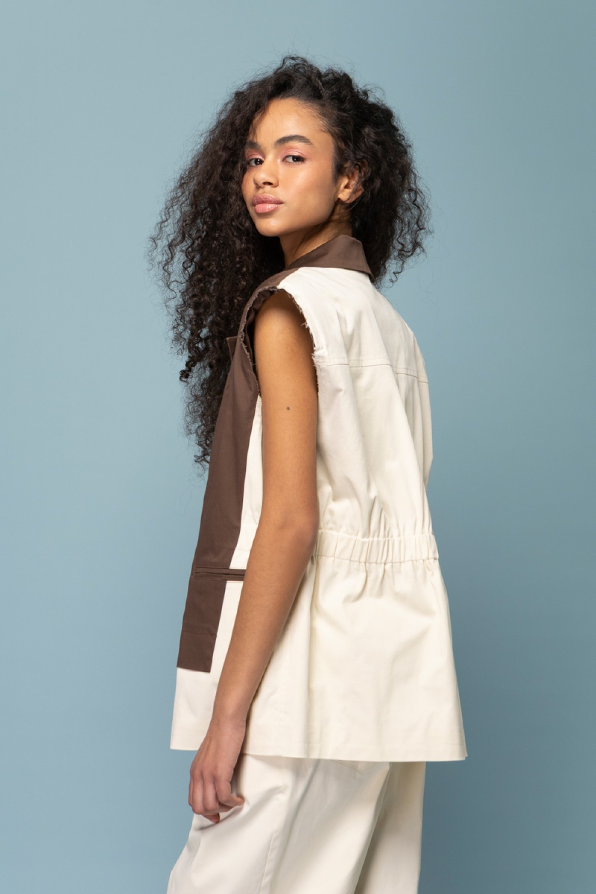 Oversized δίχρωμο γιλέκο