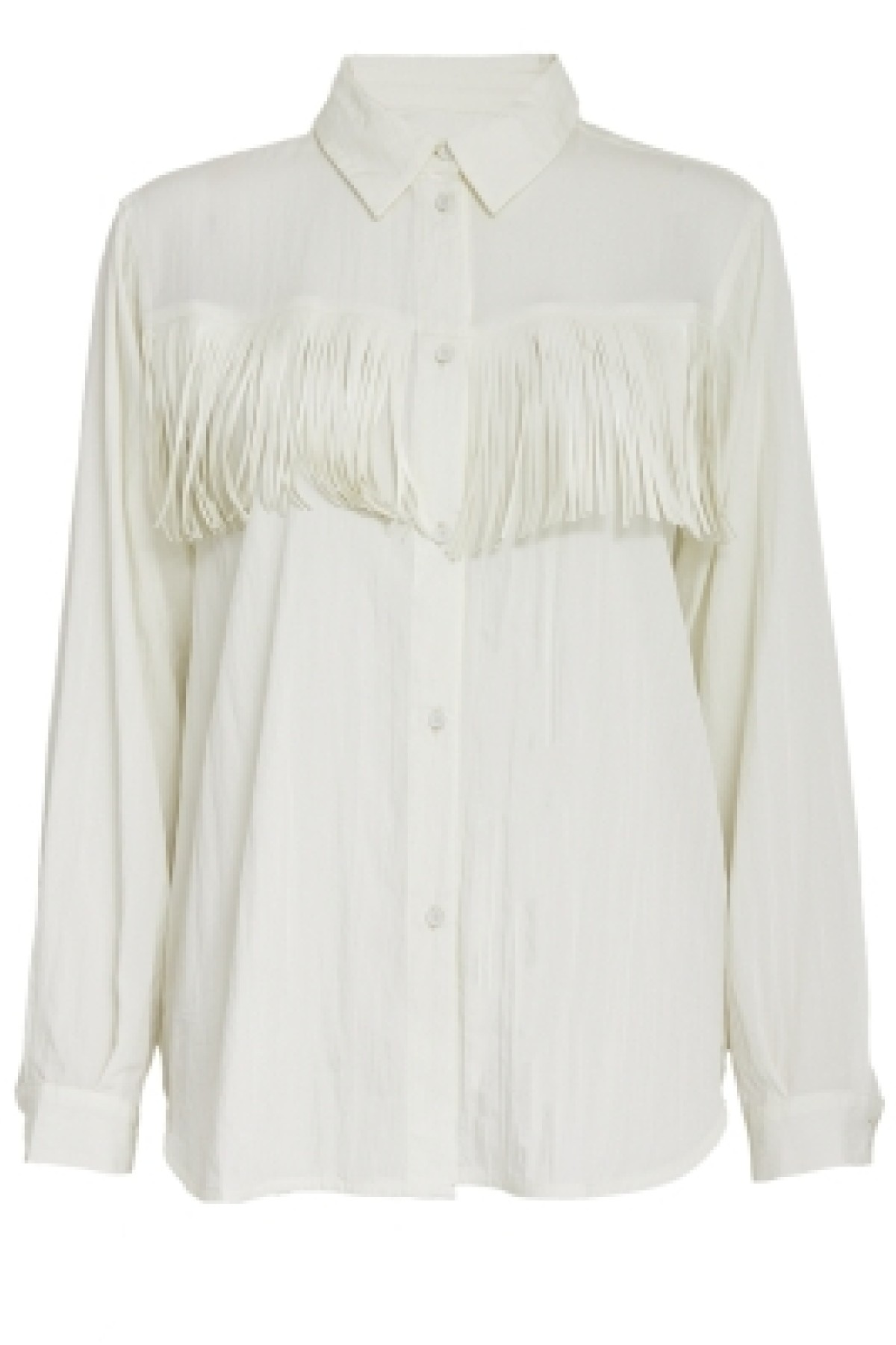 Κρεμ πουκάμισο με κρόσια.