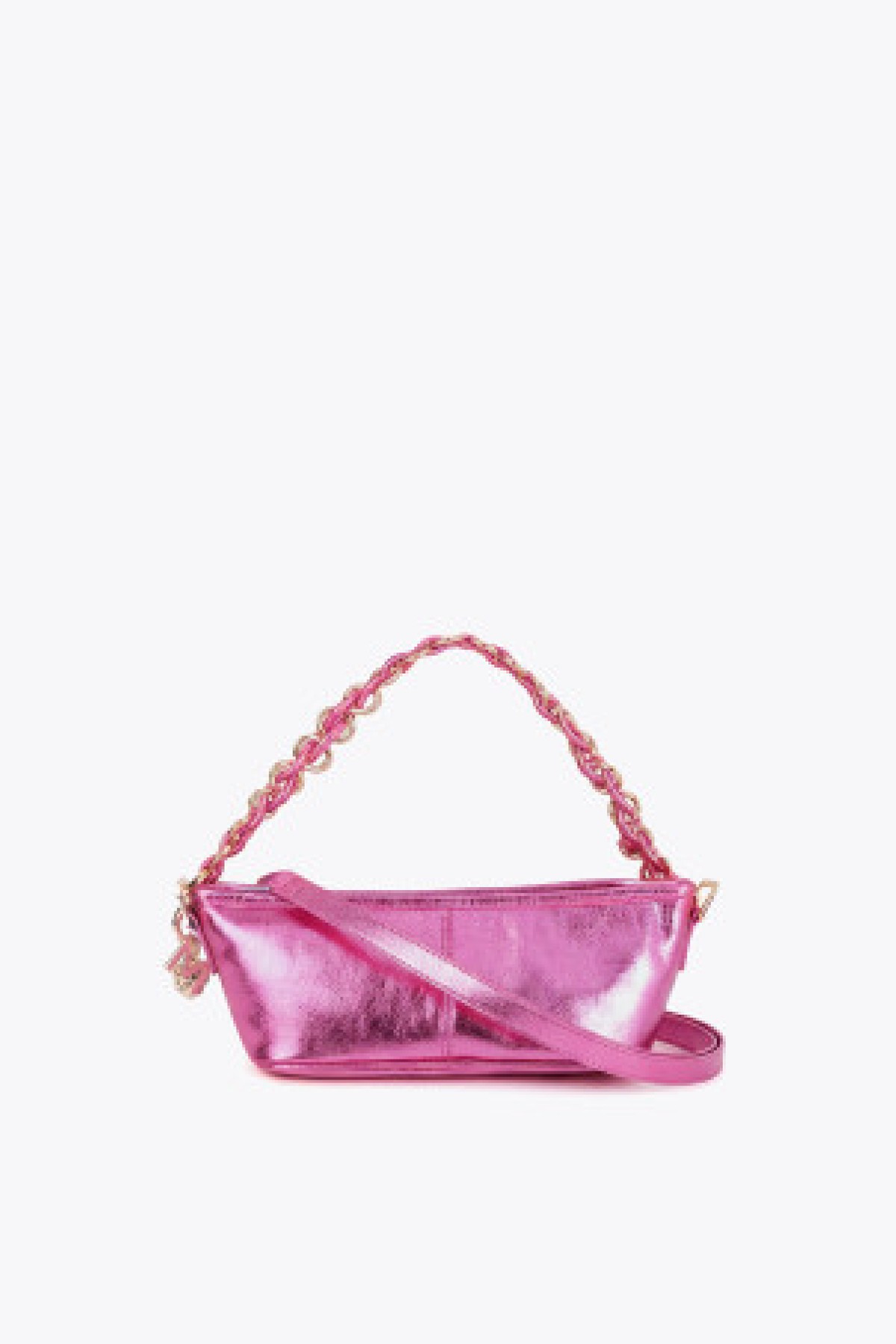 Μetallic Shoulder Bag in Fuchsia.