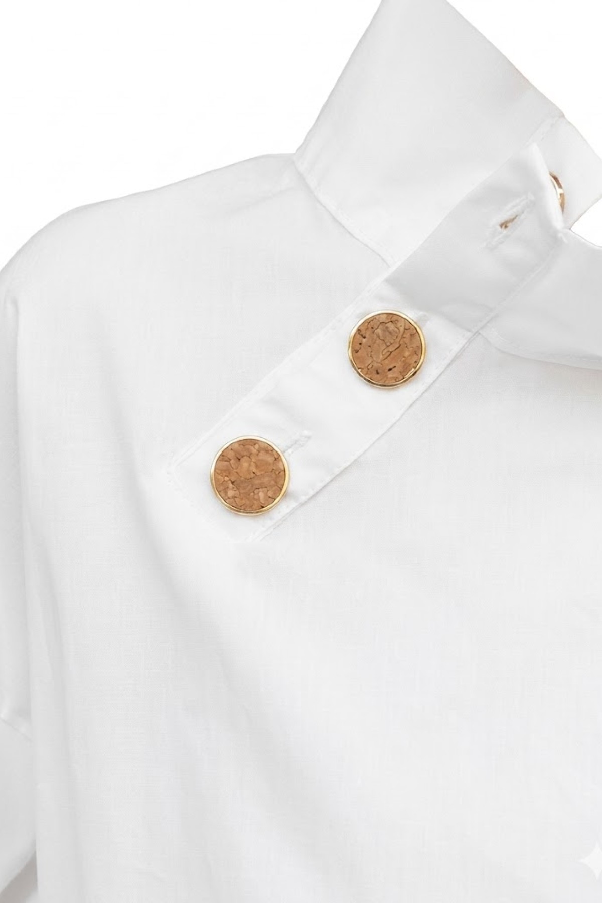 Κοντομάνικη  stylish μπλούζα με πλαϊνά κουμπιά, 100% cotton.