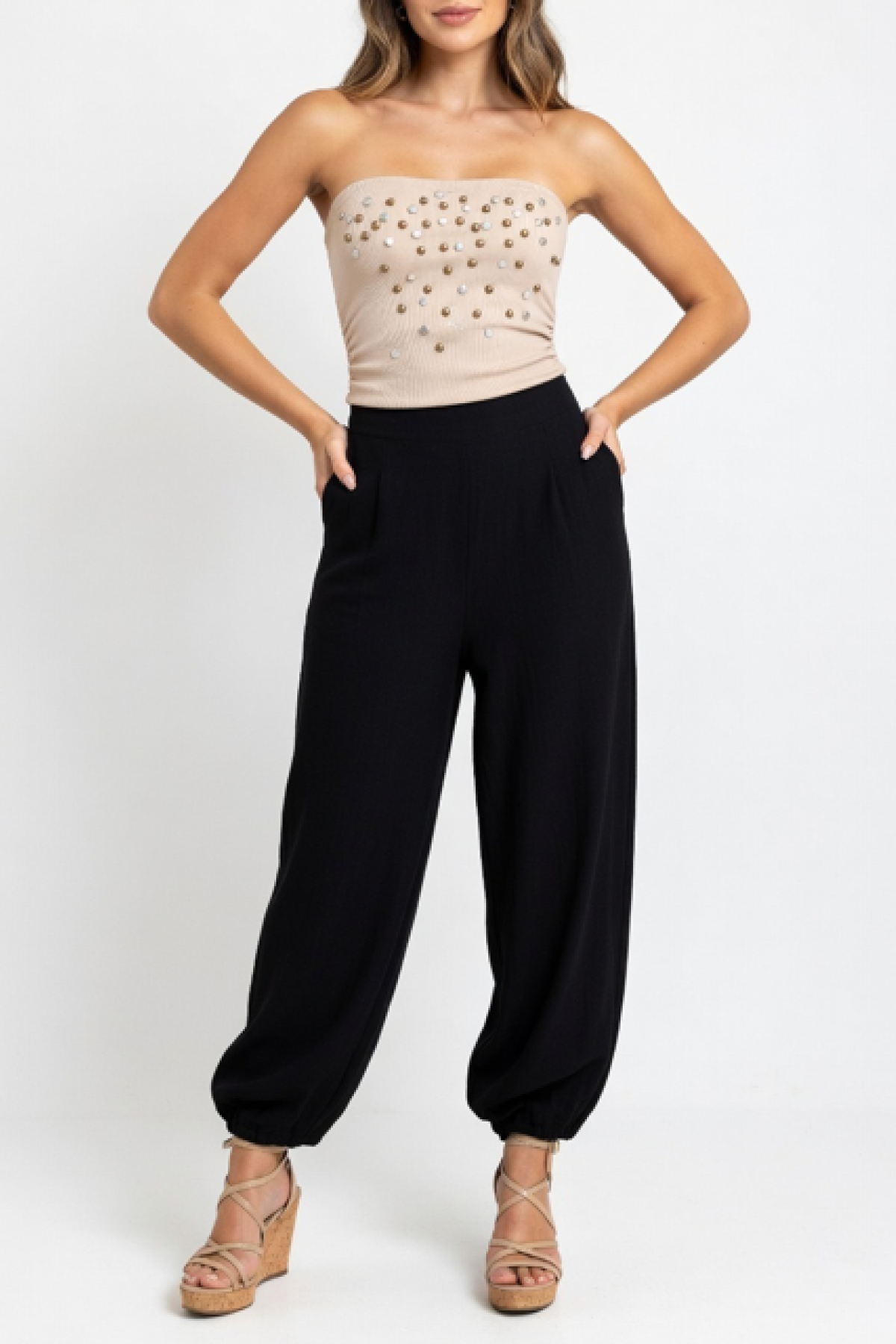 Strapless bodysuit with snaps