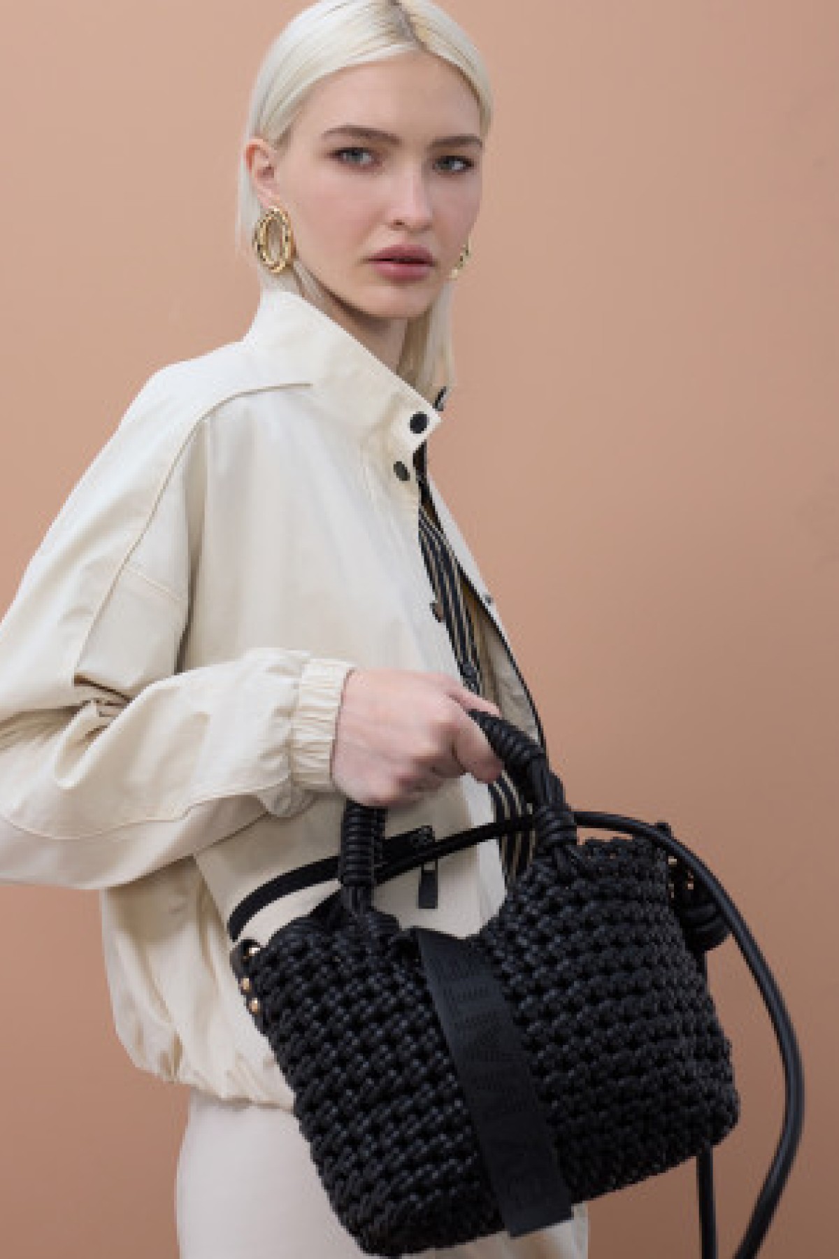 Braided/woven basket bag