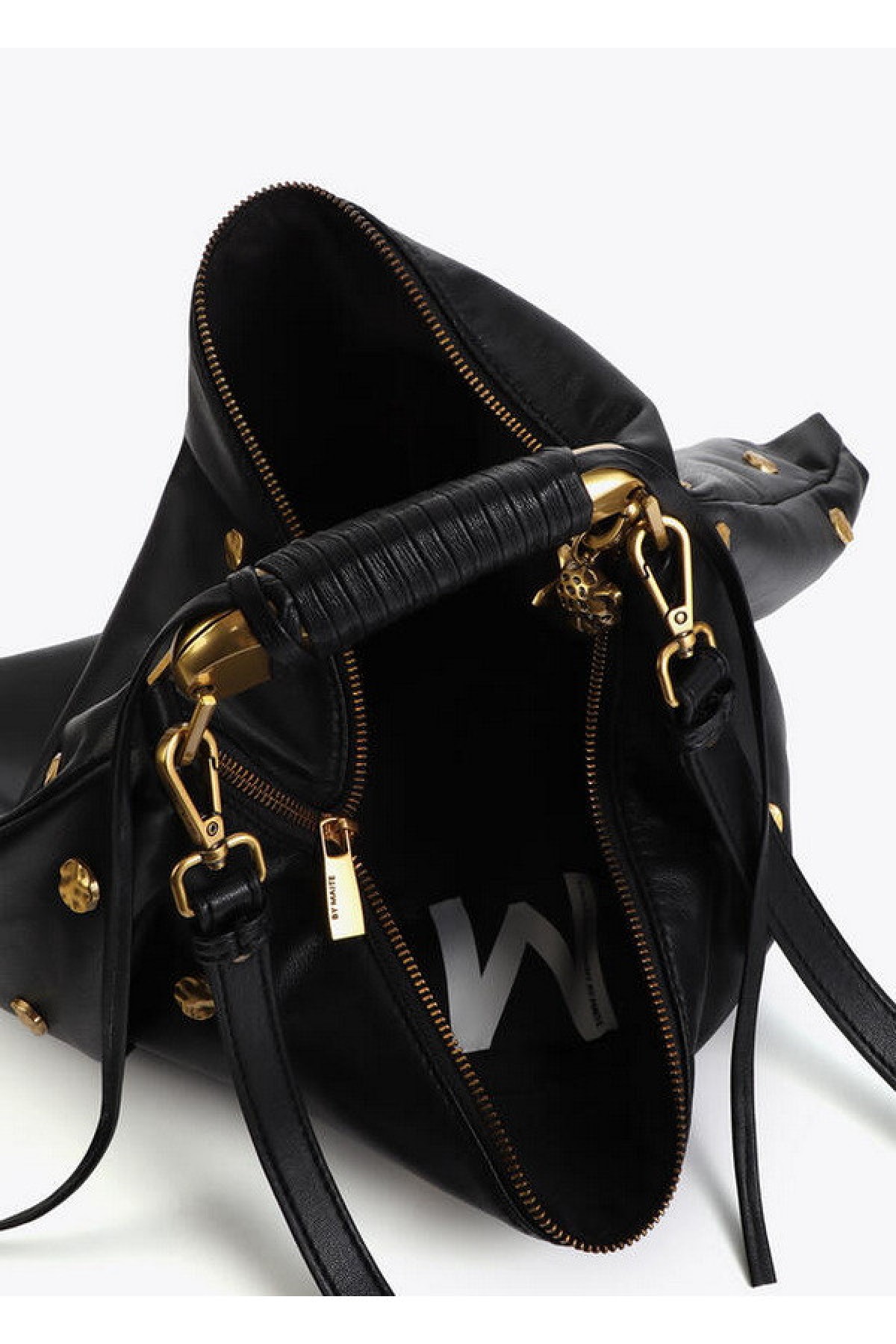 Shoulder bag with gold studs