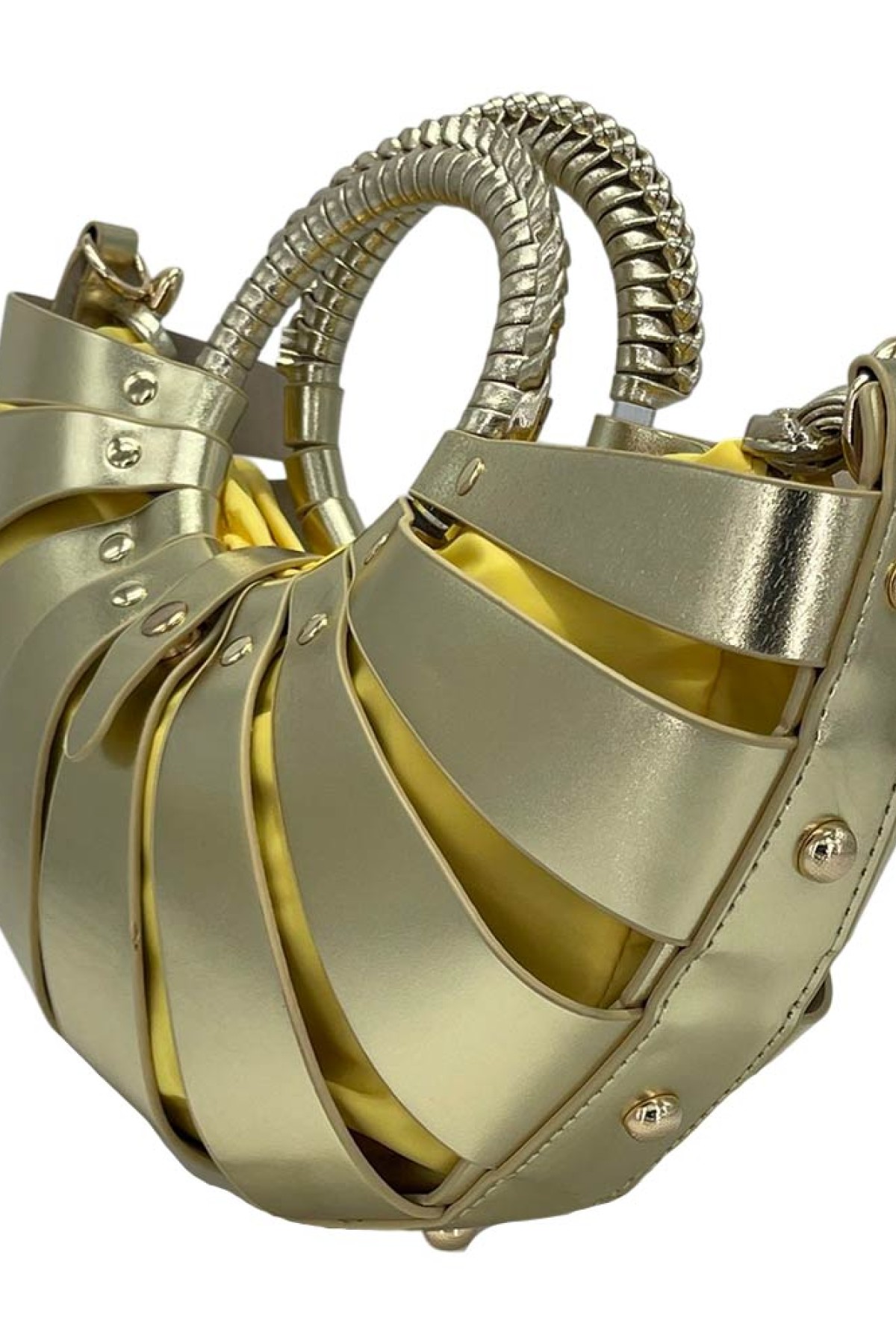 Metallic gold crossbody handbag