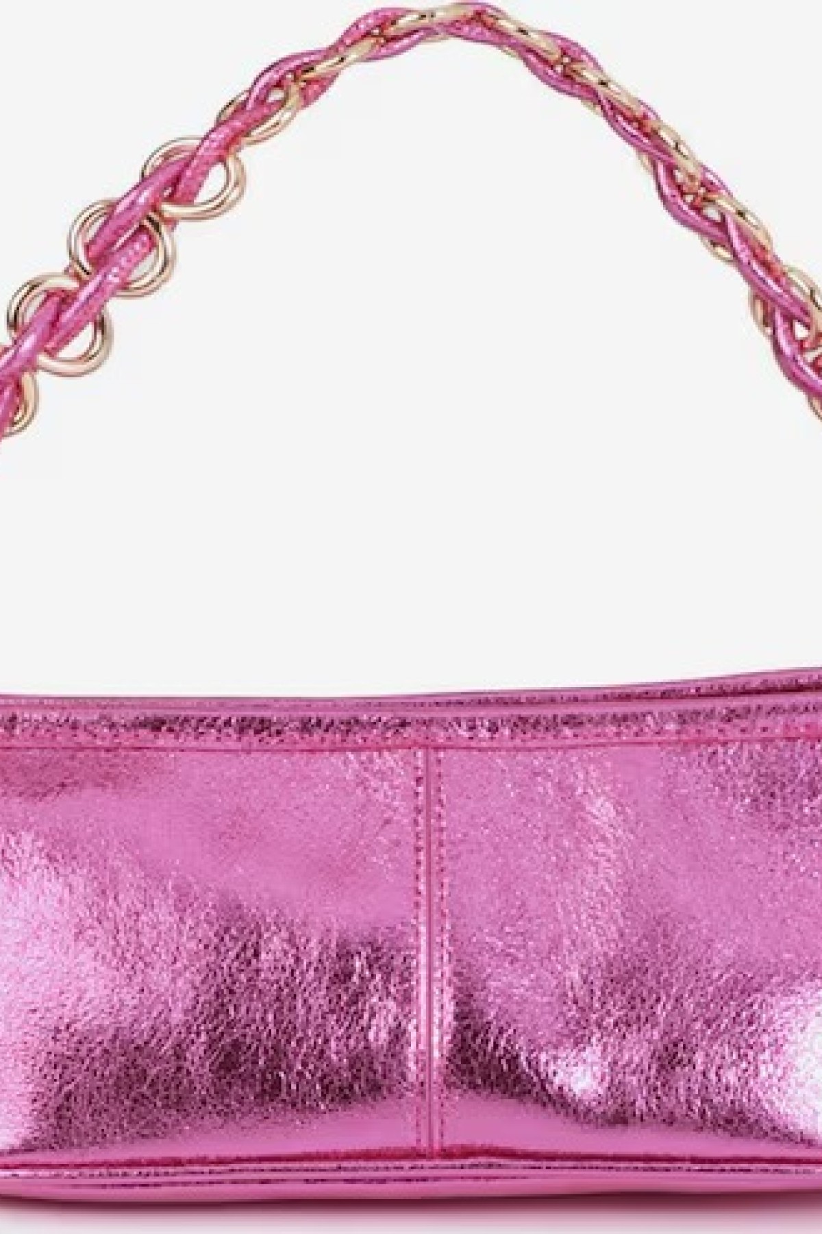 Μetallic Shoulder Bag in Fuchsia.