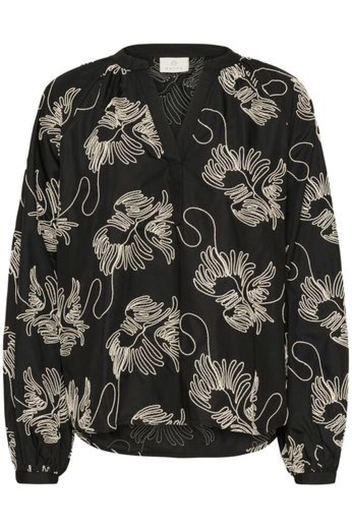 Long sleeves blouse with a V-neckline