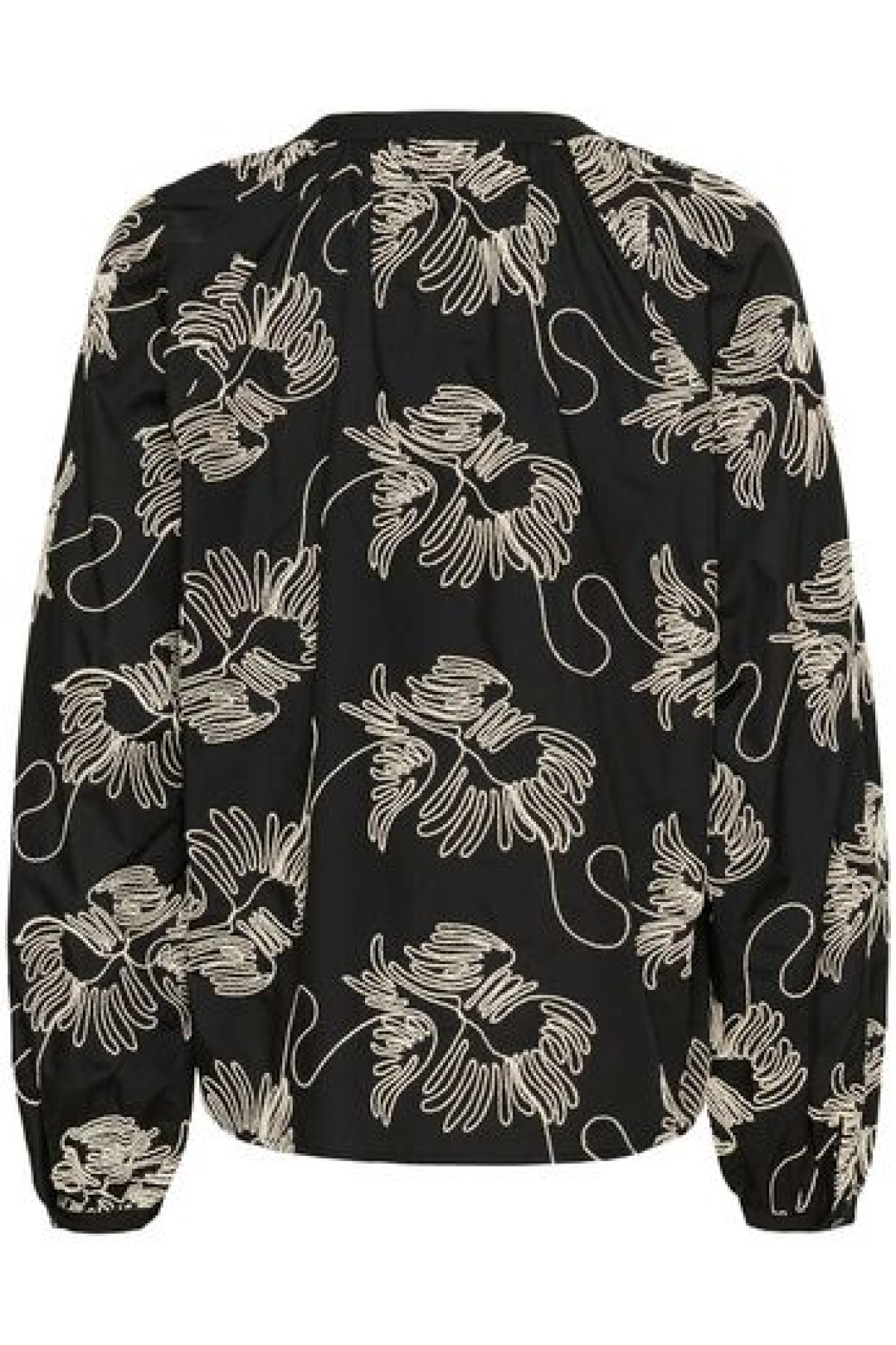 Long sleeves blouse with a V-neckline