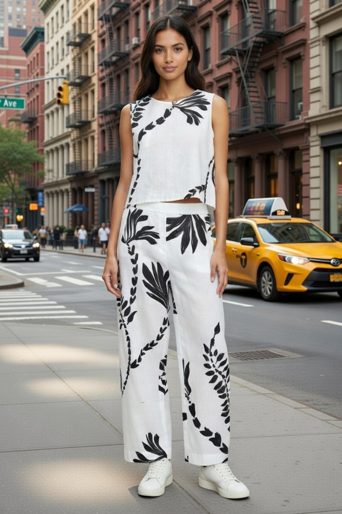 Sleeveless top, wear it with the matching pants