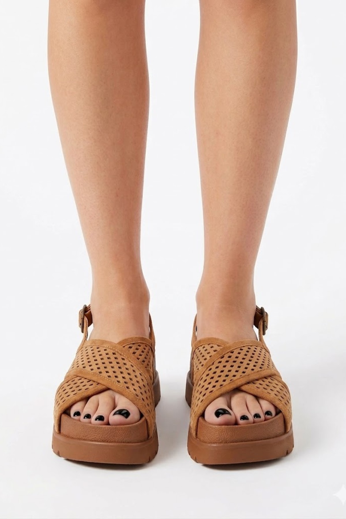 Flatform sandals from  premium suede leather