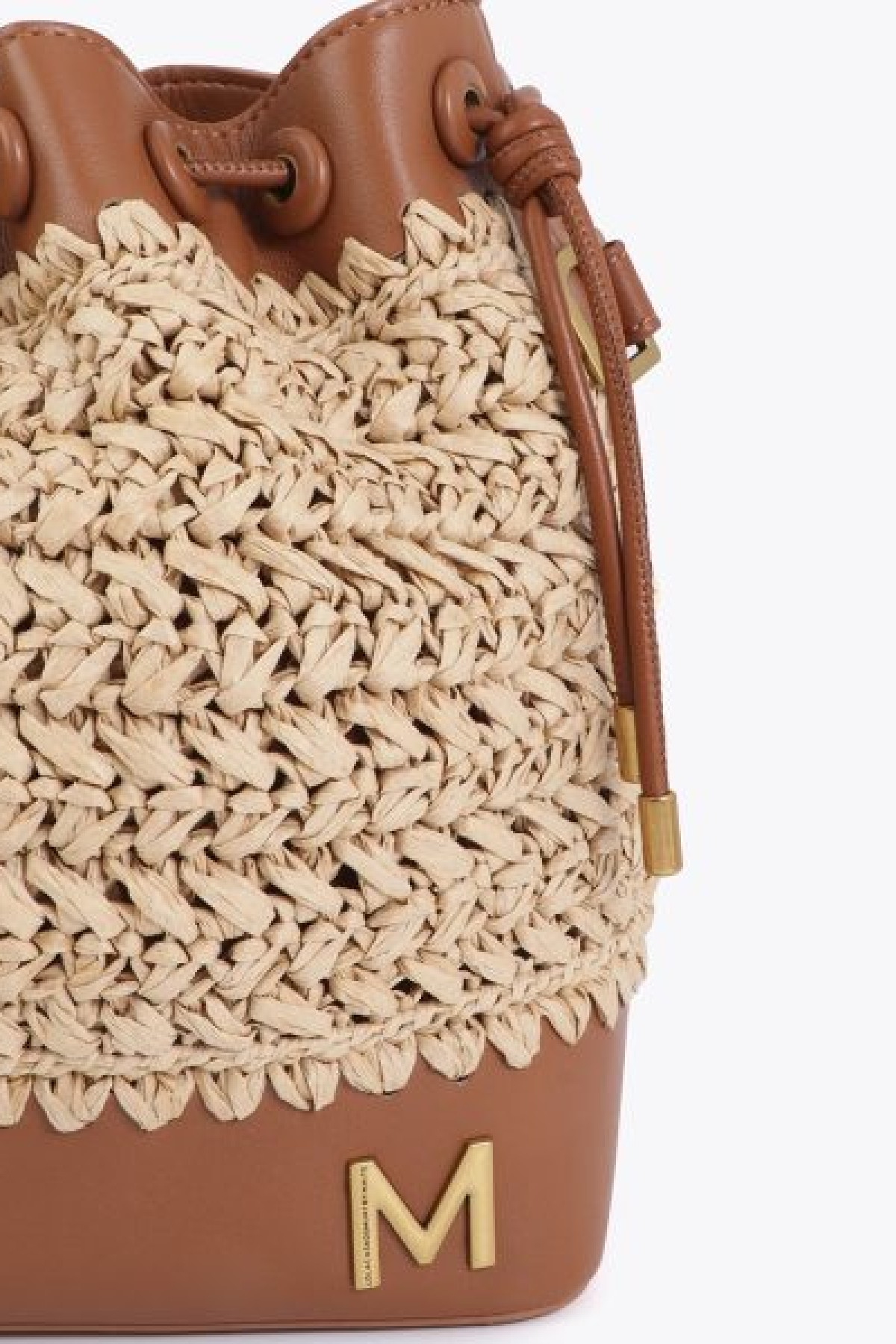 Raffia bucket bag