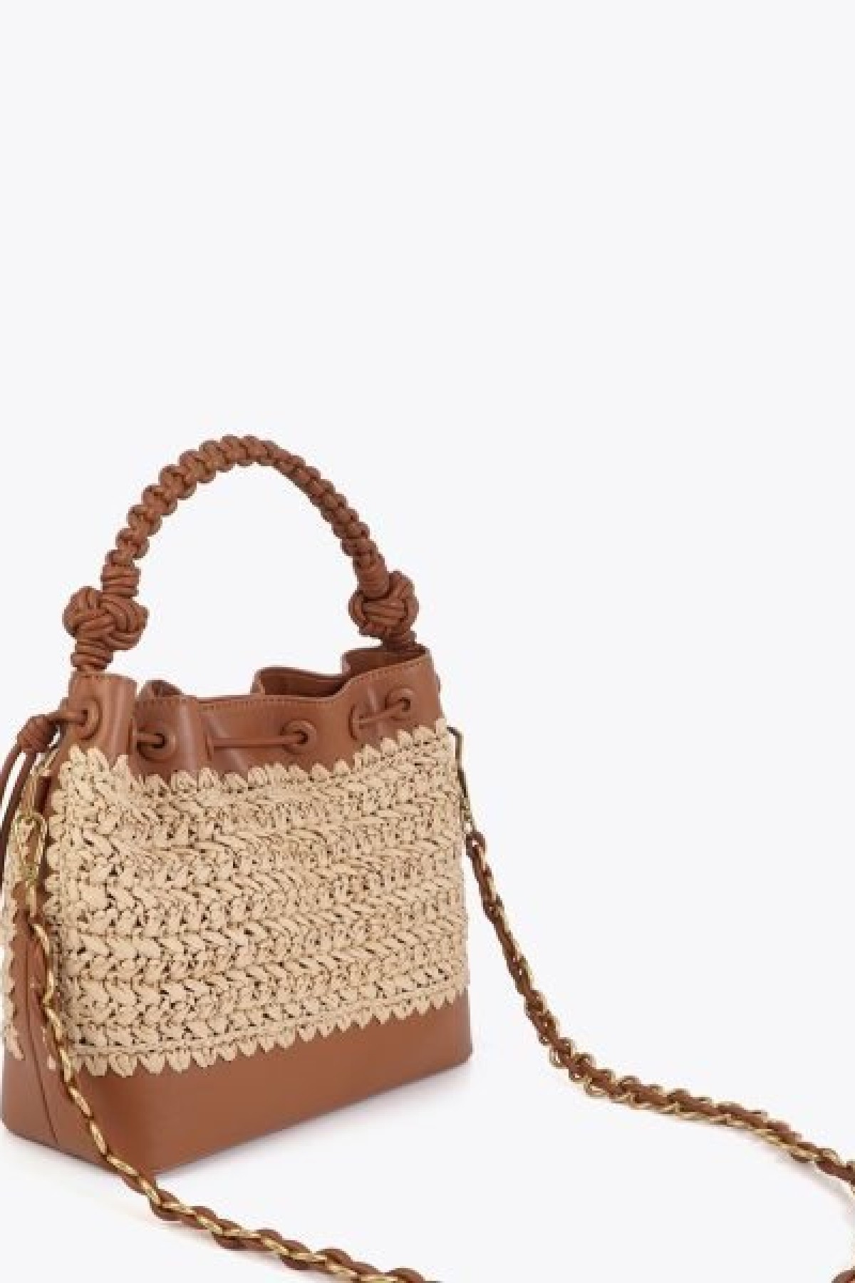 Raffia bucket bag