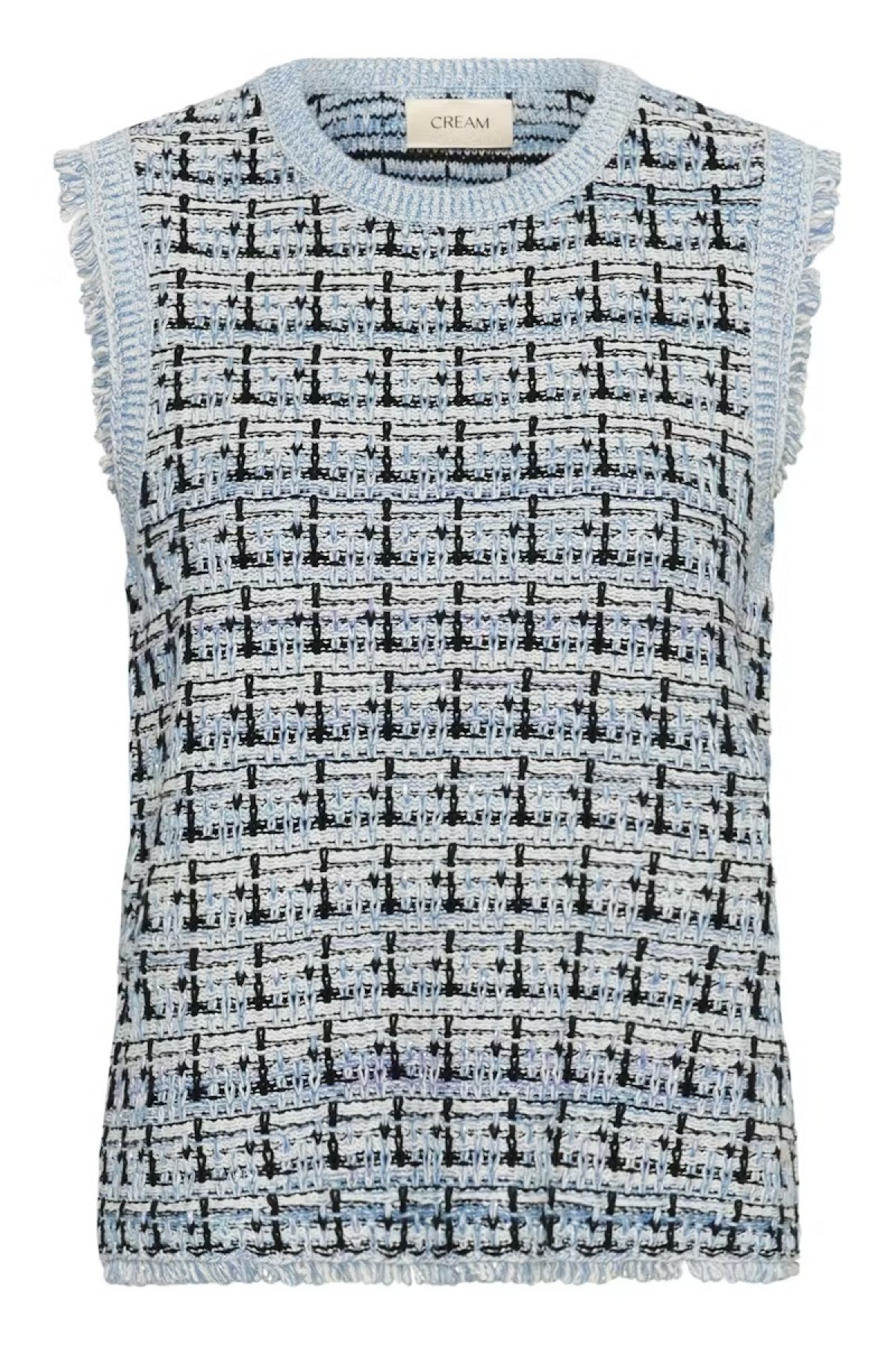 Tweed vest top with a sleeveless silhouette