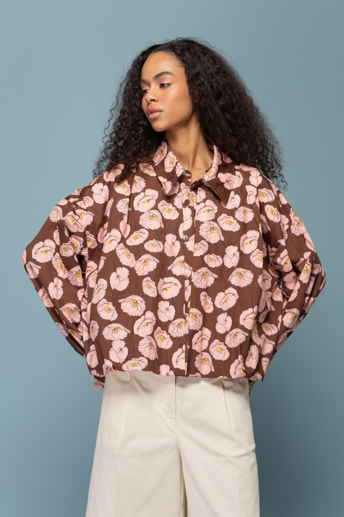 Floral oversized balloon Bomber/Shirt