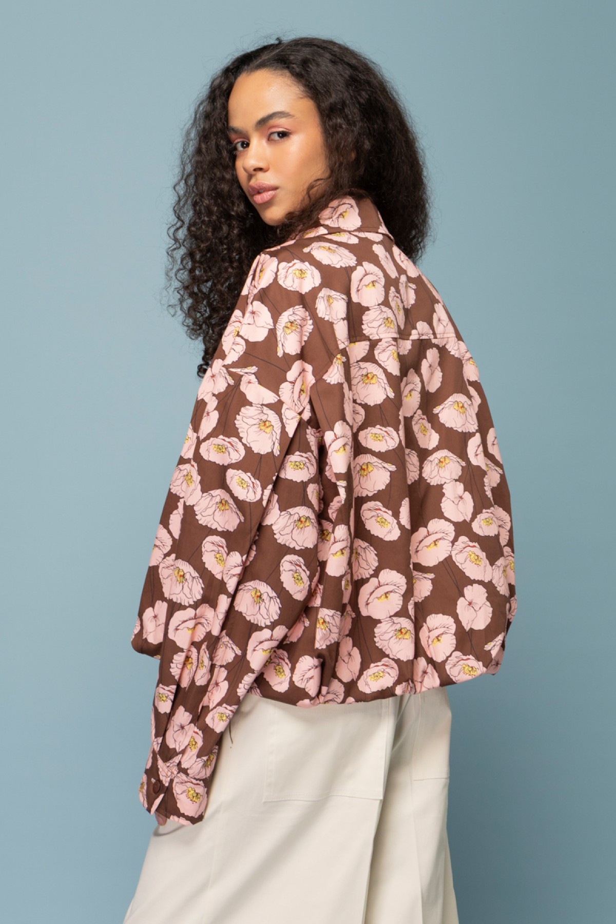 Floral oversized balloon Bomber/Shirt