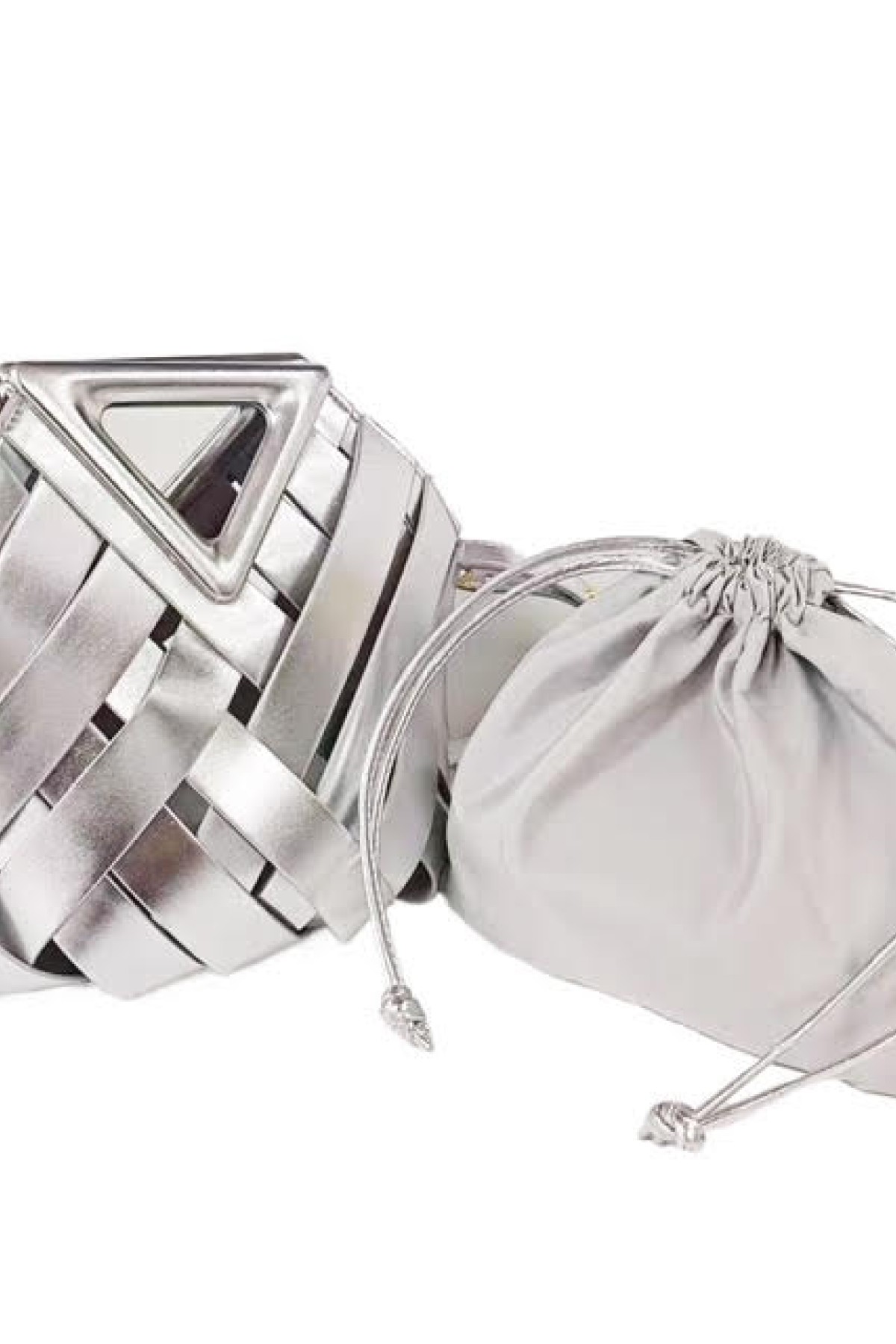 Metallic silver  handbag
