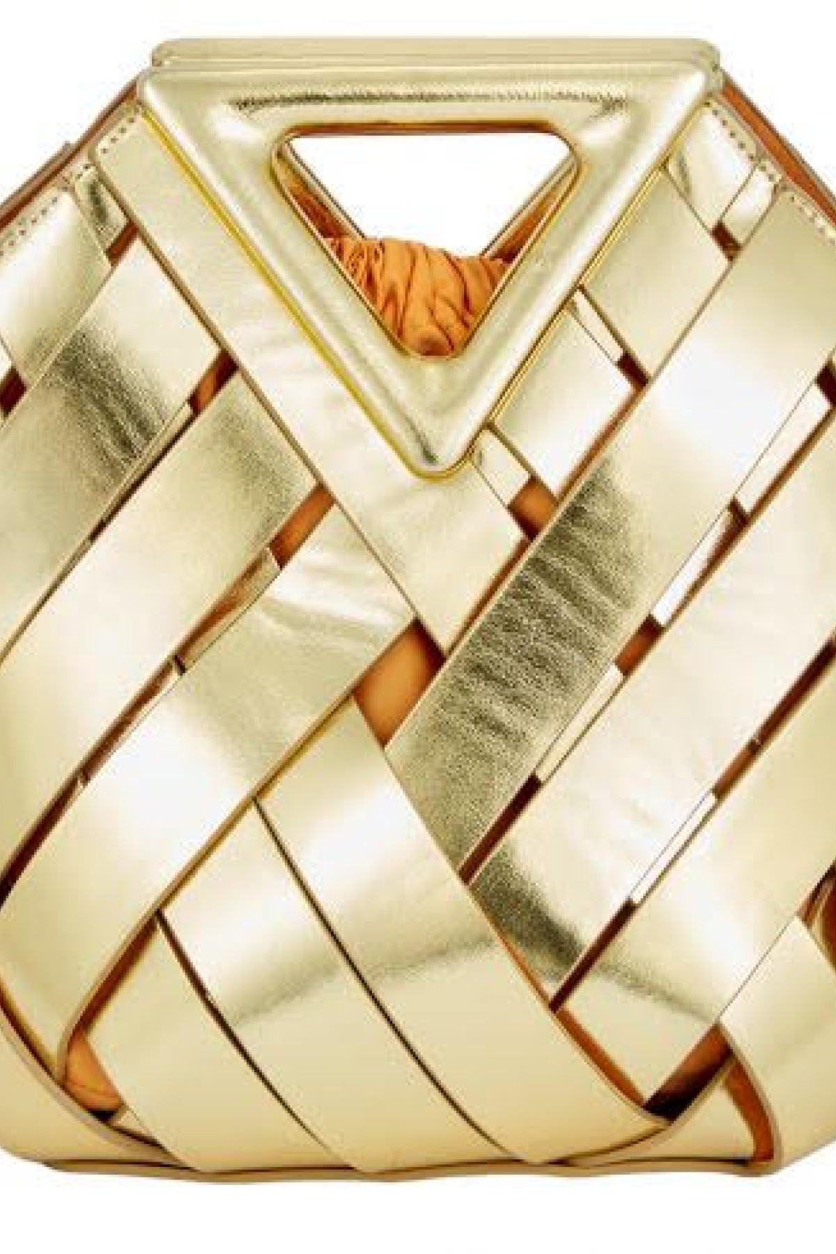 Metallic gold handbag