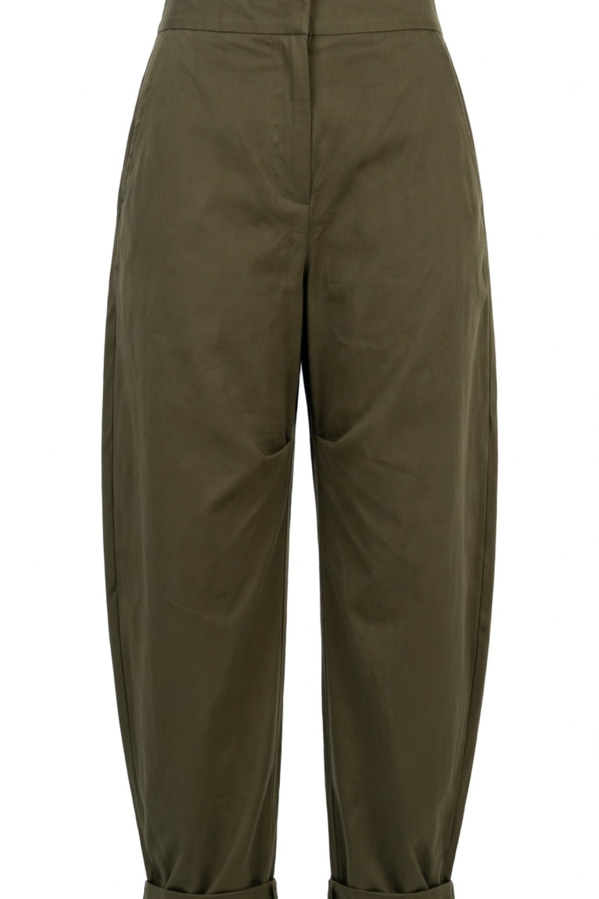 Poplin barrel-leg pants with an elastic waistband at the back for a perfect fit.