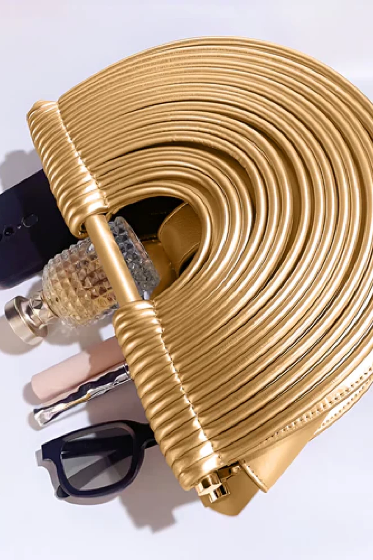 Metallic gold handbag