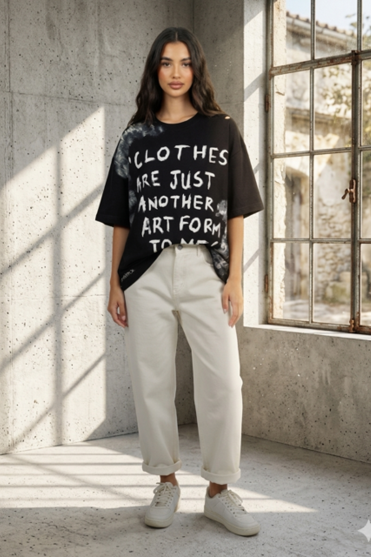 Μαύρο T-shirt με Graffiti Slogan by SOMMA DESIGN