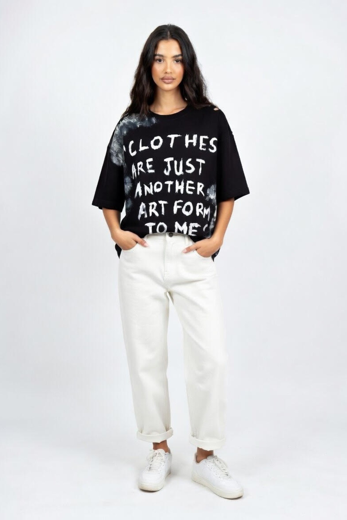 Μαύρο T-shirt με Graffiti Slogan by SOMMA DESIGN