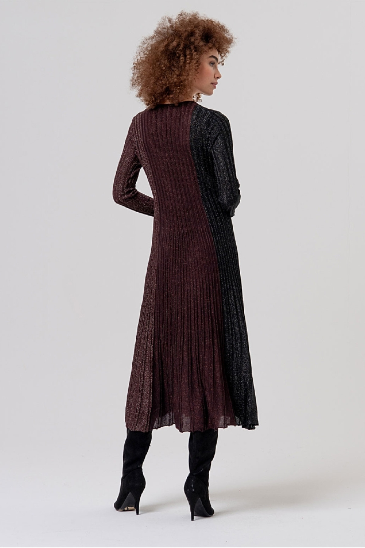 Impressive midi knitted dress - lurex