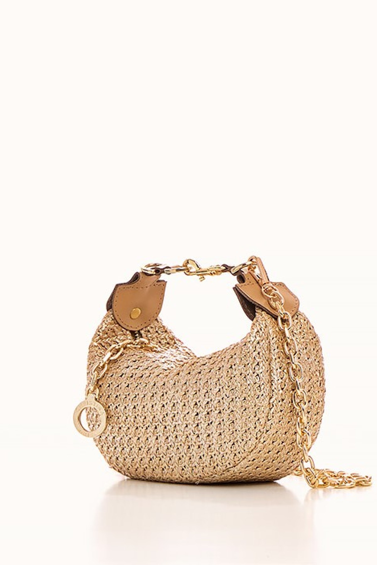 Gold straw mini bag