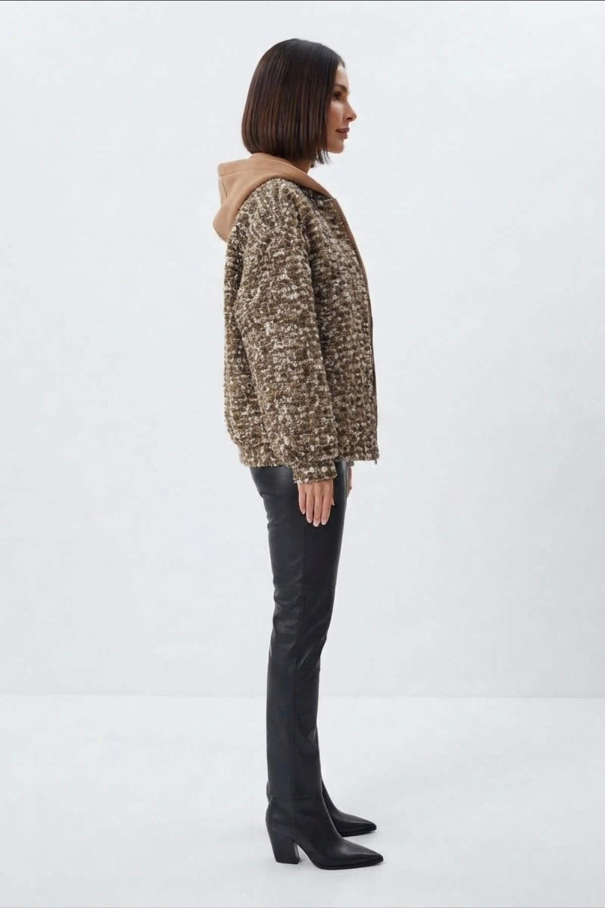 Oversize tweed jacketς with hood