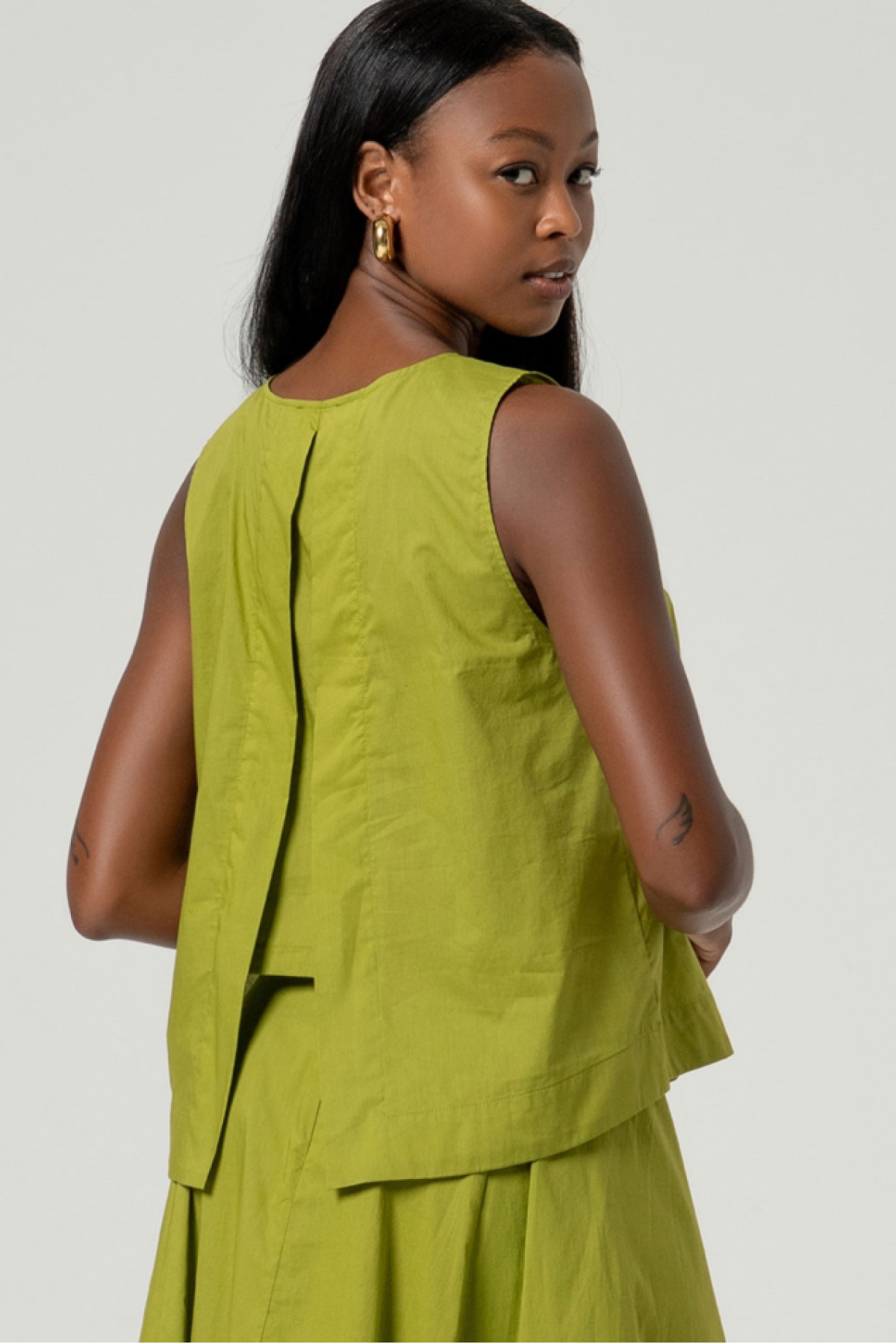 Cotton top,  Wear it with the matching pants.