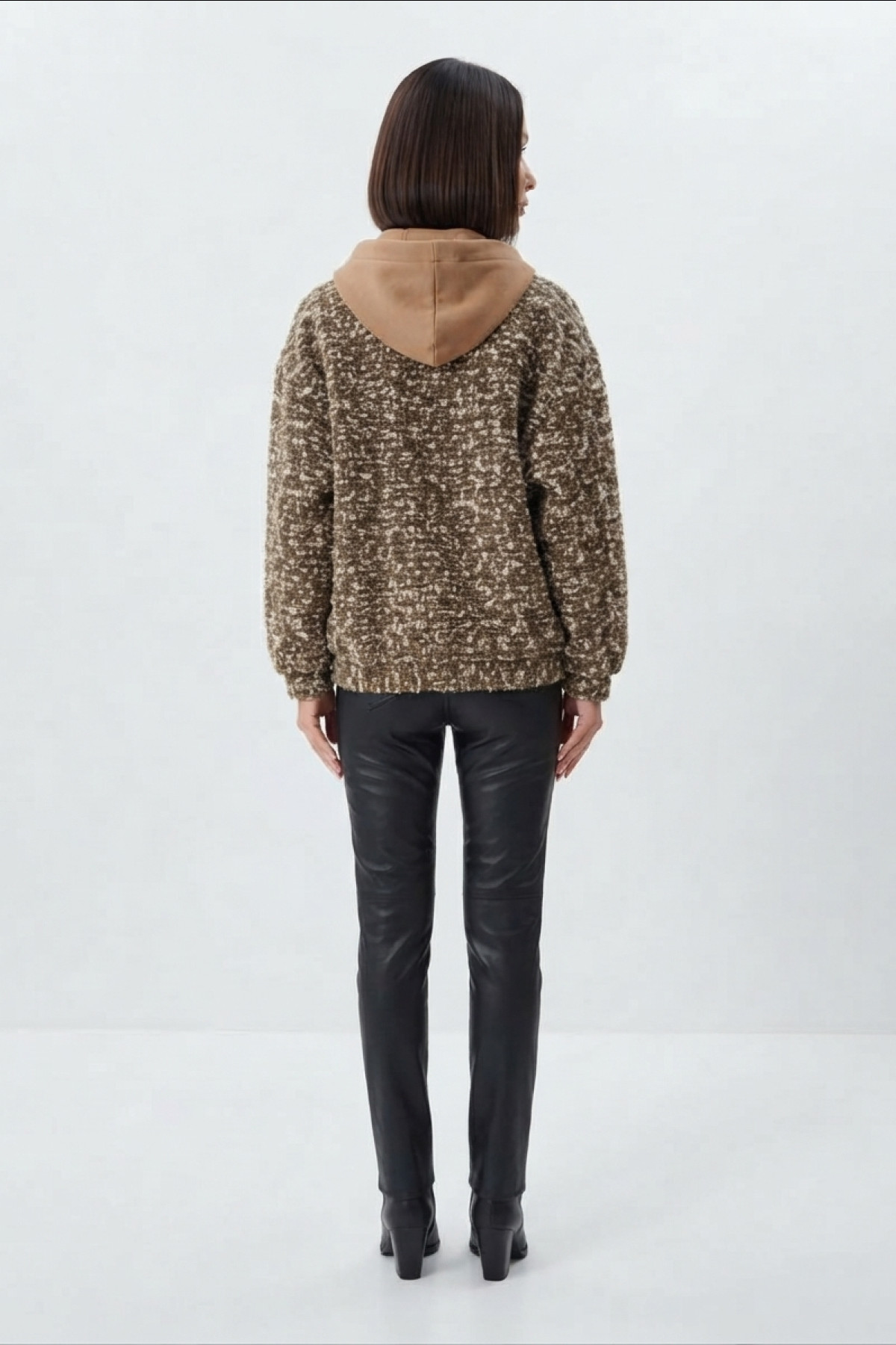 Oversize tweed jacketς with hood