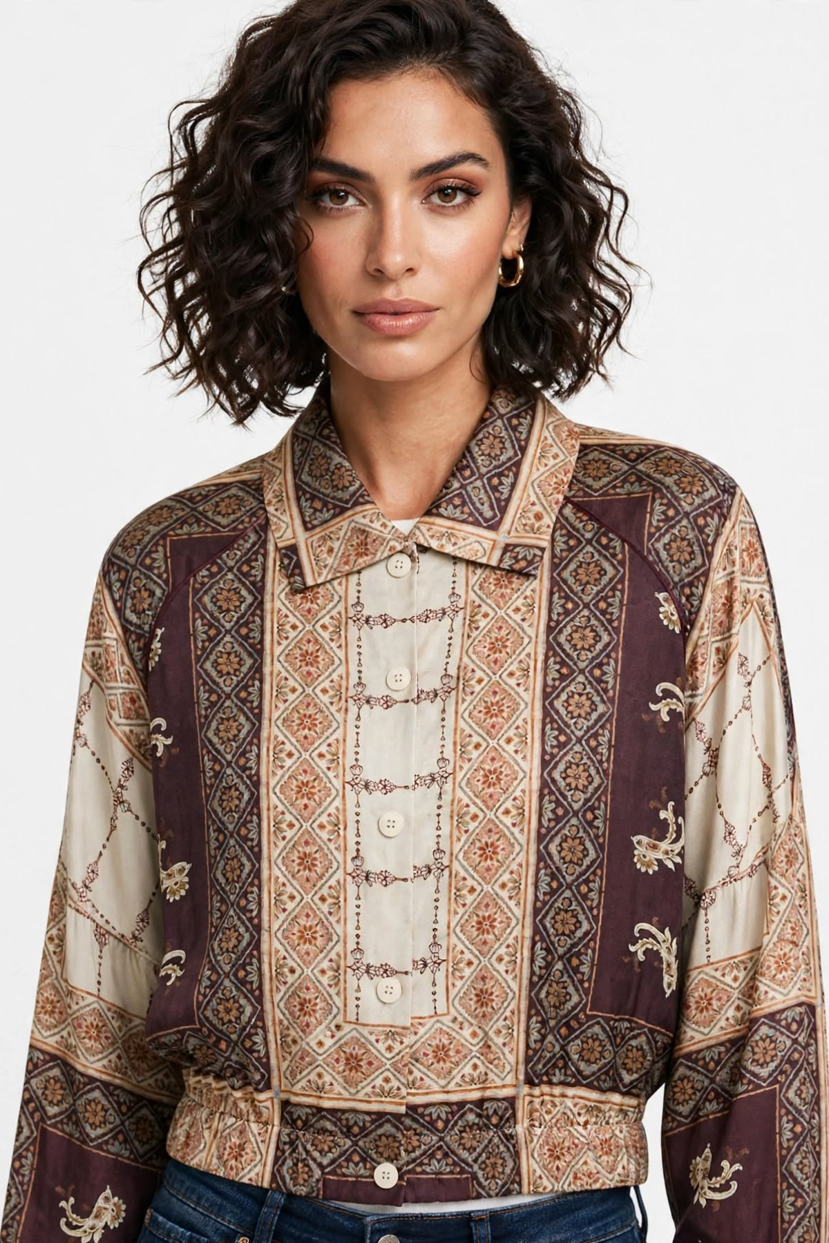 Lightweight cropped shirt-jacket