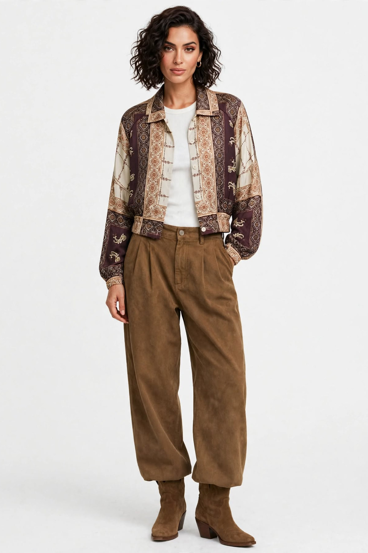 Lightweight cropped shirt-jacket